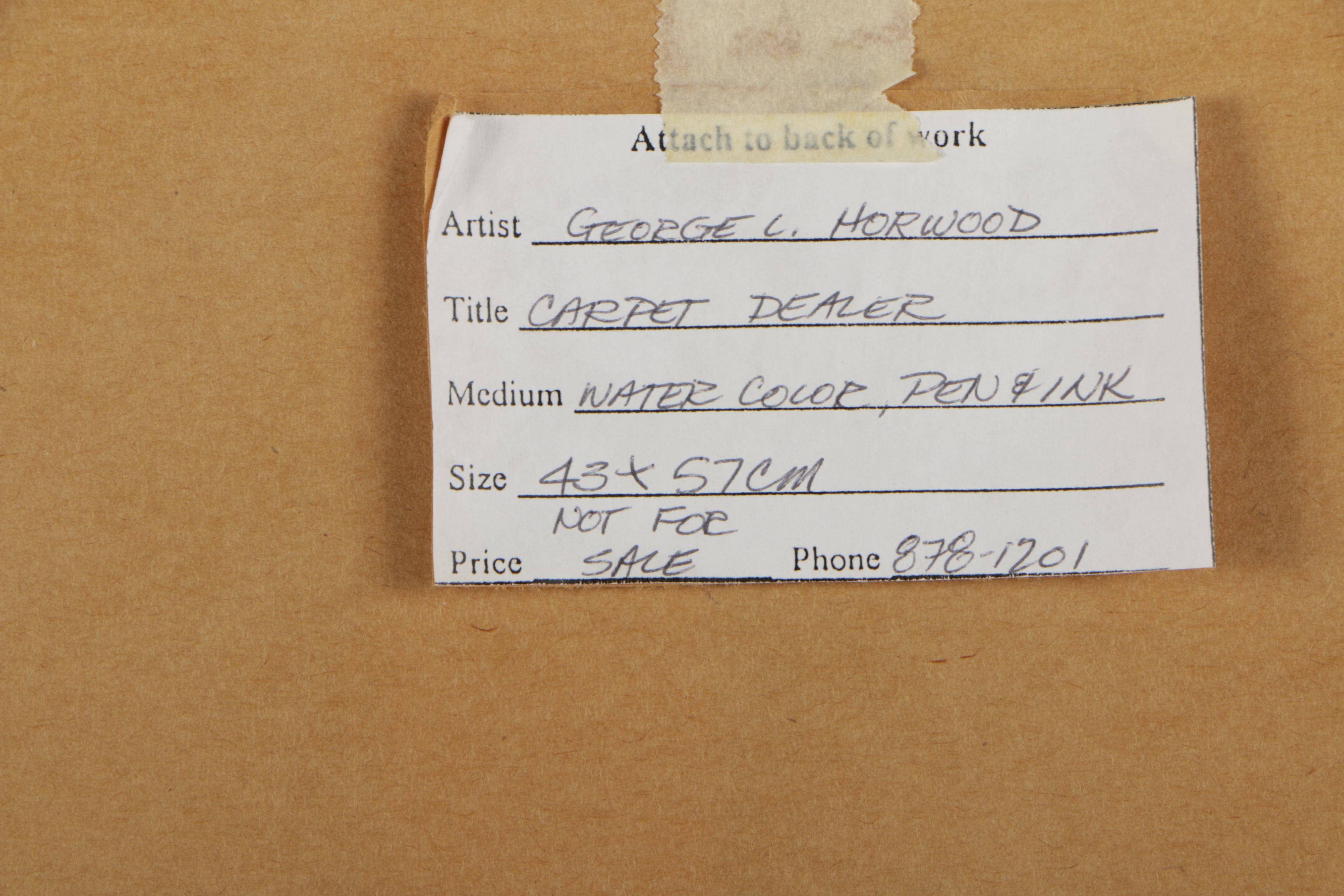 George L. Horwood Mixed Media Artwork "Carpet Dealer"