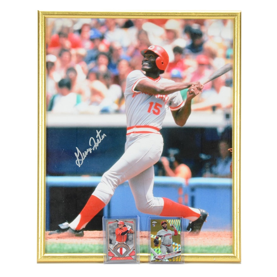 Foster Signed Photo with Reds Cards