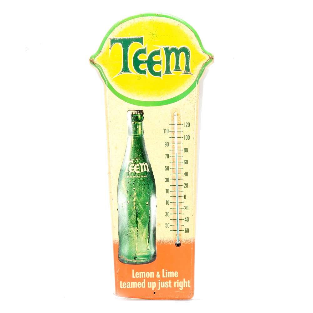 1960s "Teem" Soda Pop Advertising Thermometer