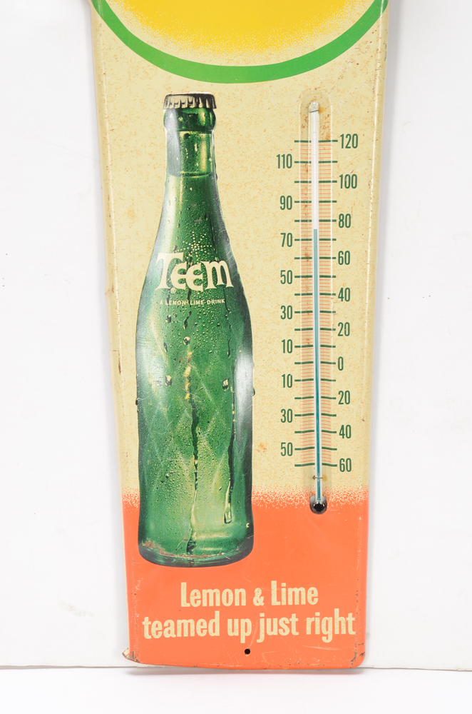 1960s "Teem" Soda Pop Advertising Thermometer
