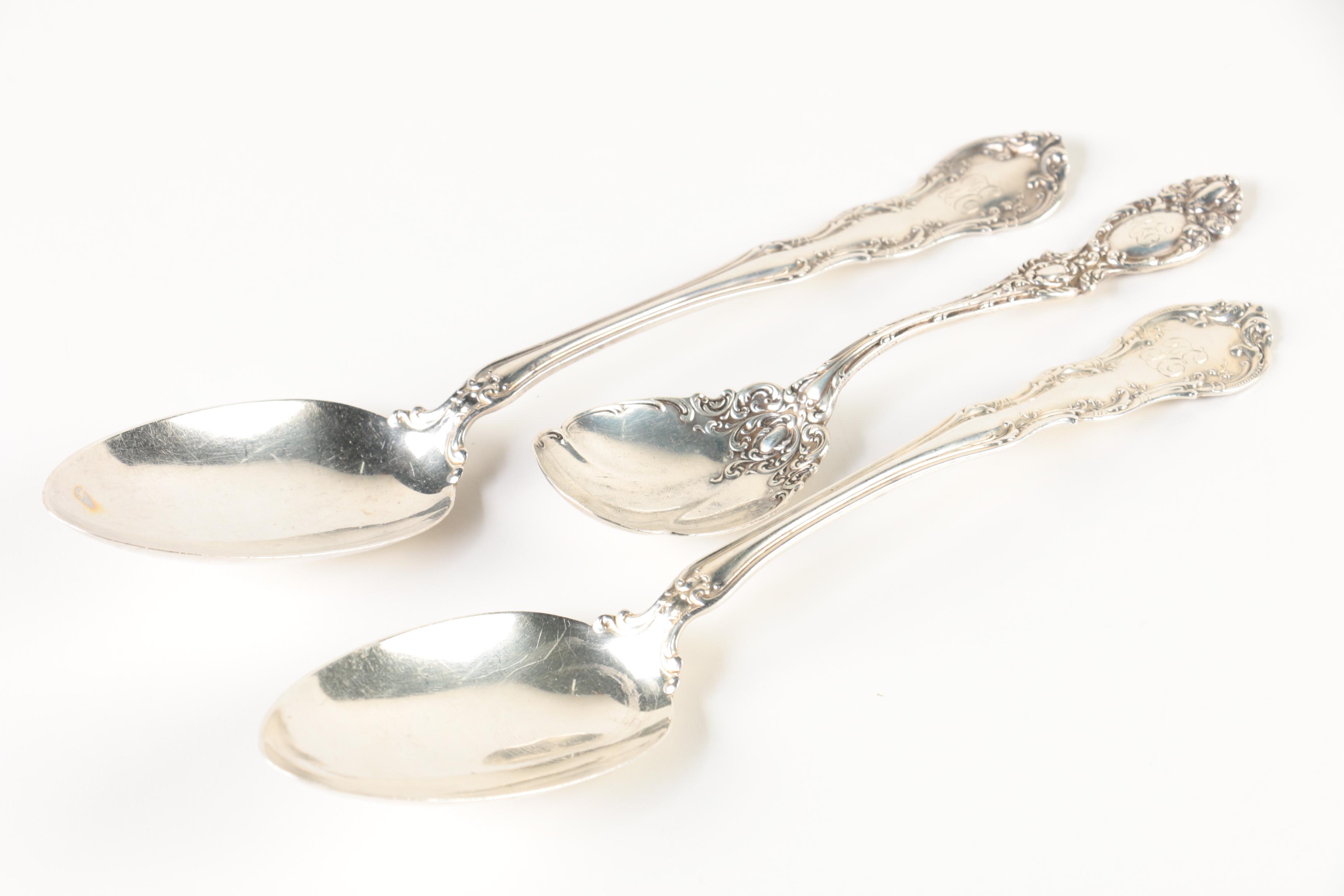 R. Wallace & Sons "Irving" and "Lucerne" Sterling Silver Spoons