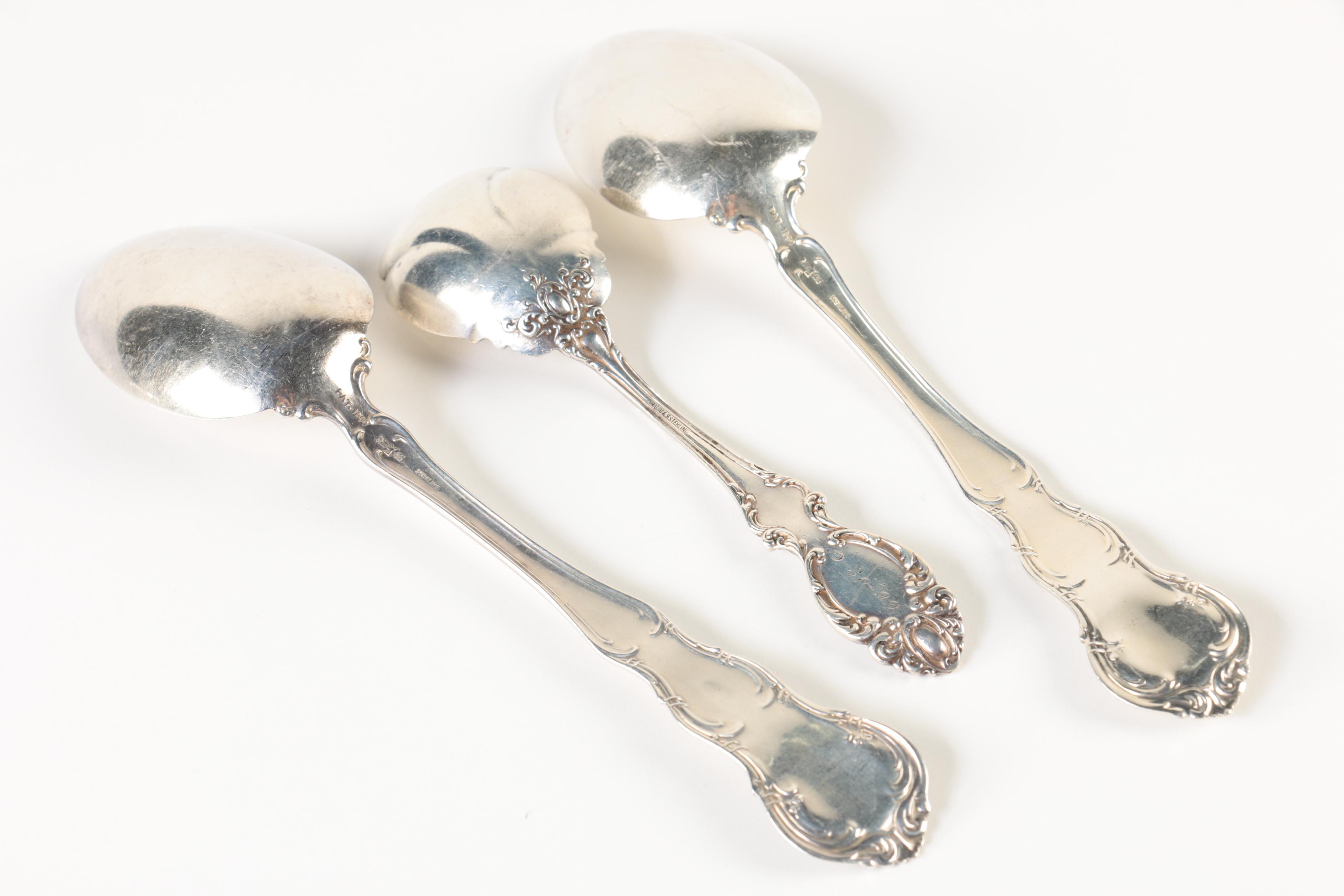 R. Wallace & Sons "Irving" and "Lucerne" Sterling Silver Spoons