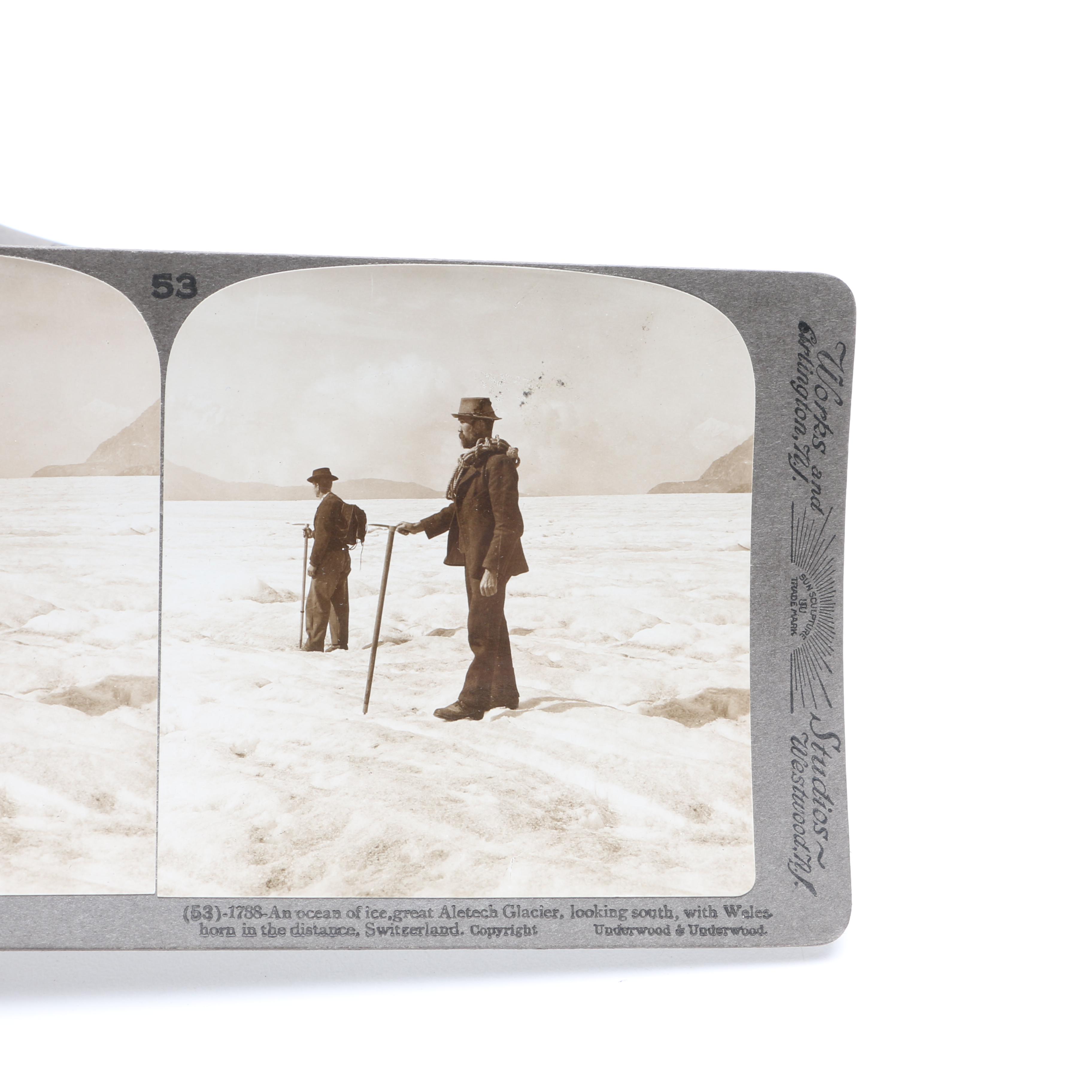 Two Antique Stereoview Card Sets for Switzerland & England, with Stereoscope