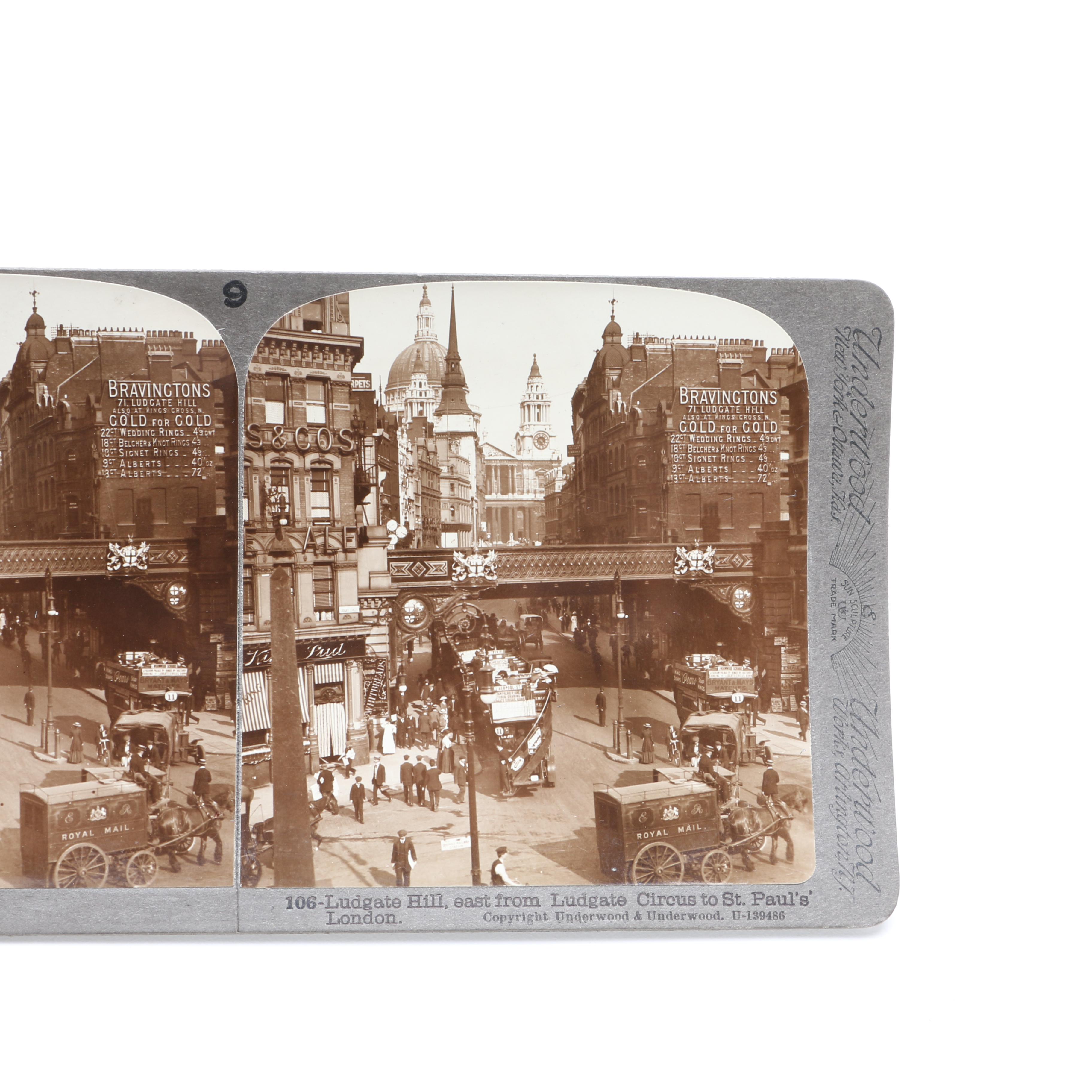 Two Antique Stereoview Card Sets for Switzerland & England, with Stereoscope