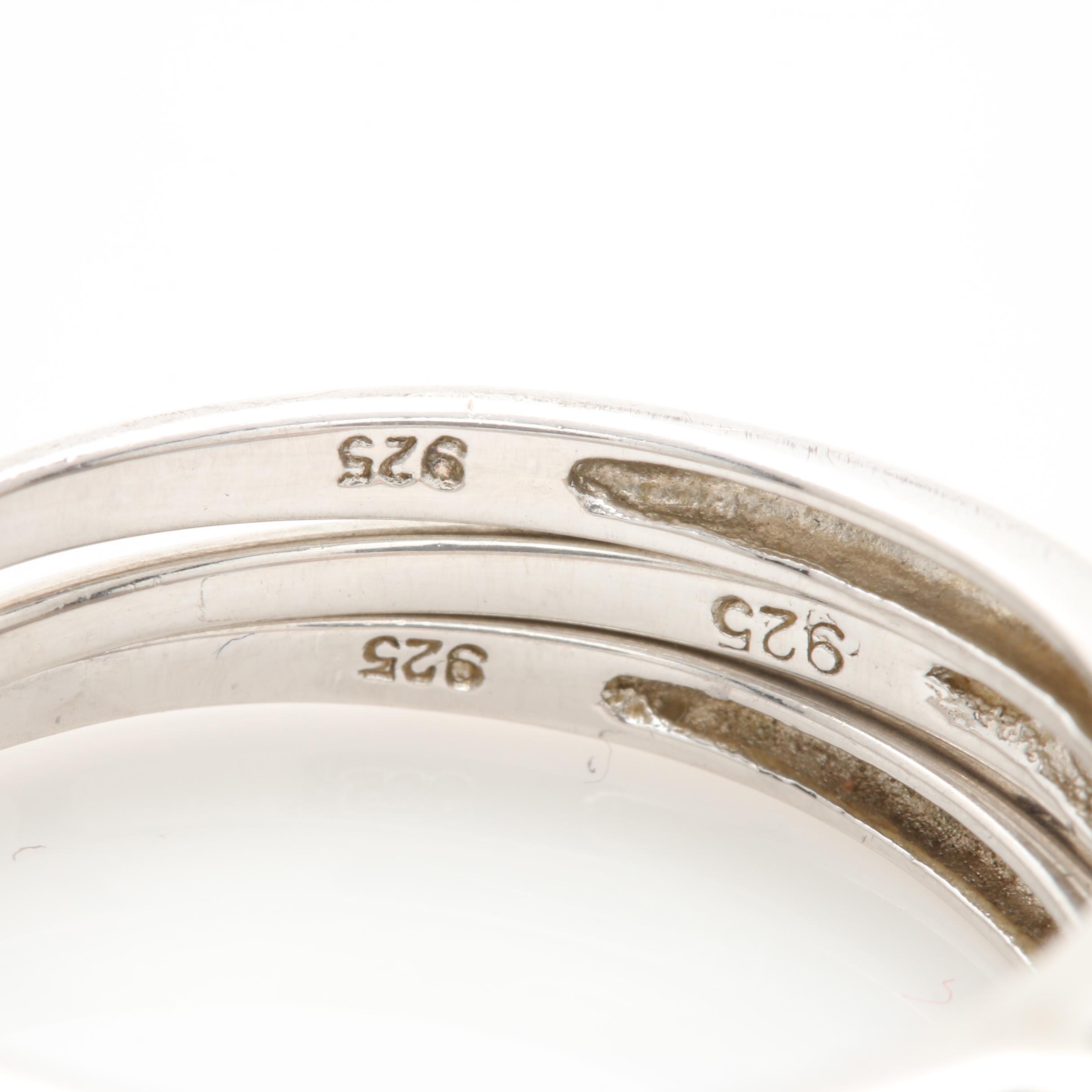 Selection of Sterling Silver Amethyst, Garnet and Blue Topaz Stacking Rings