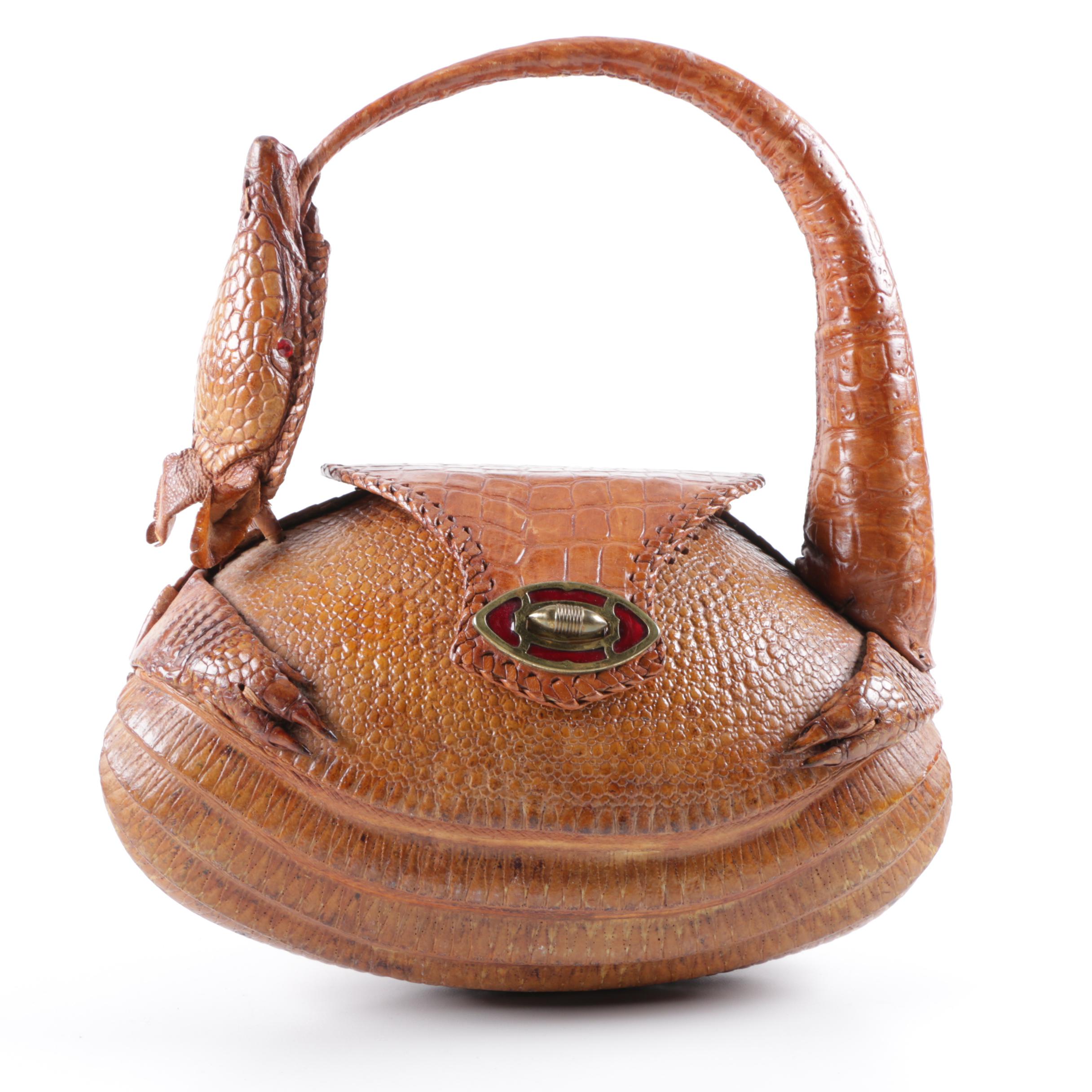 Vintage Brown Armadillo Handbag