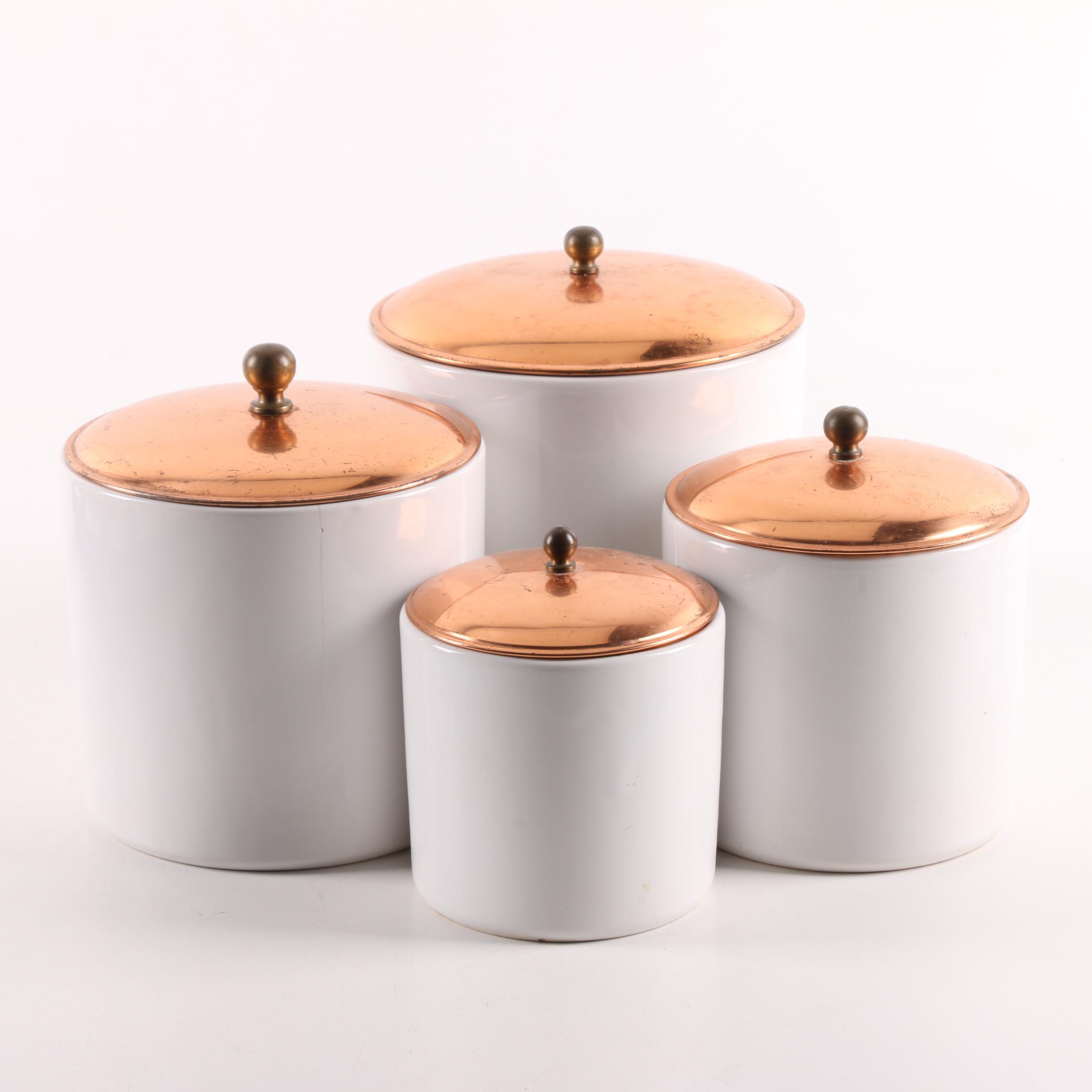 Ceramic Canisters with Copper Lids