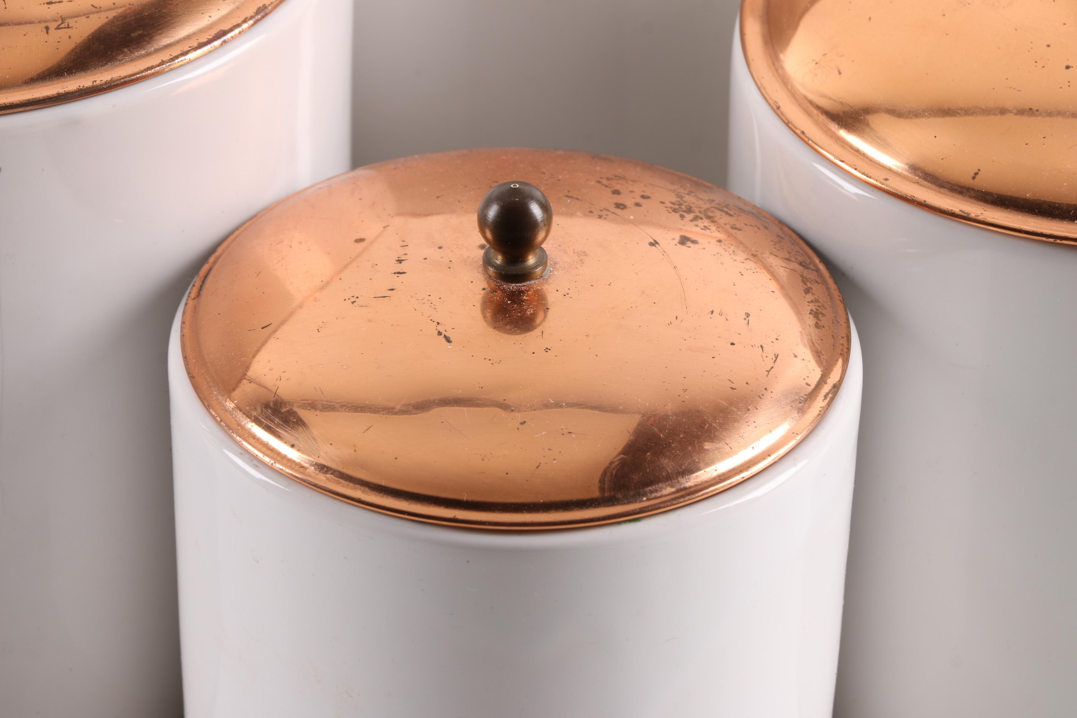 Ceramic Canisters with Copper Lids