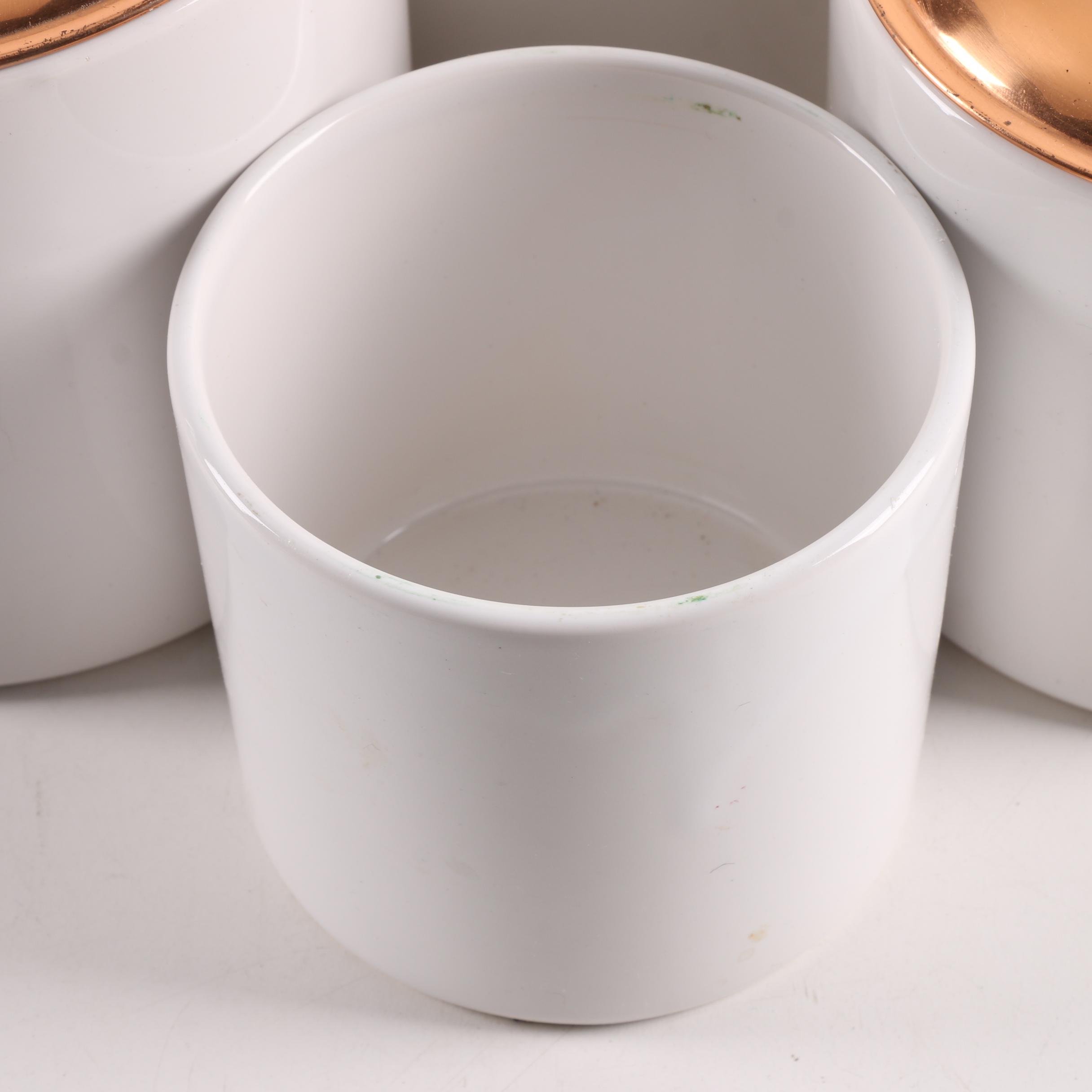 Ceramic Canisters with Copper Lids