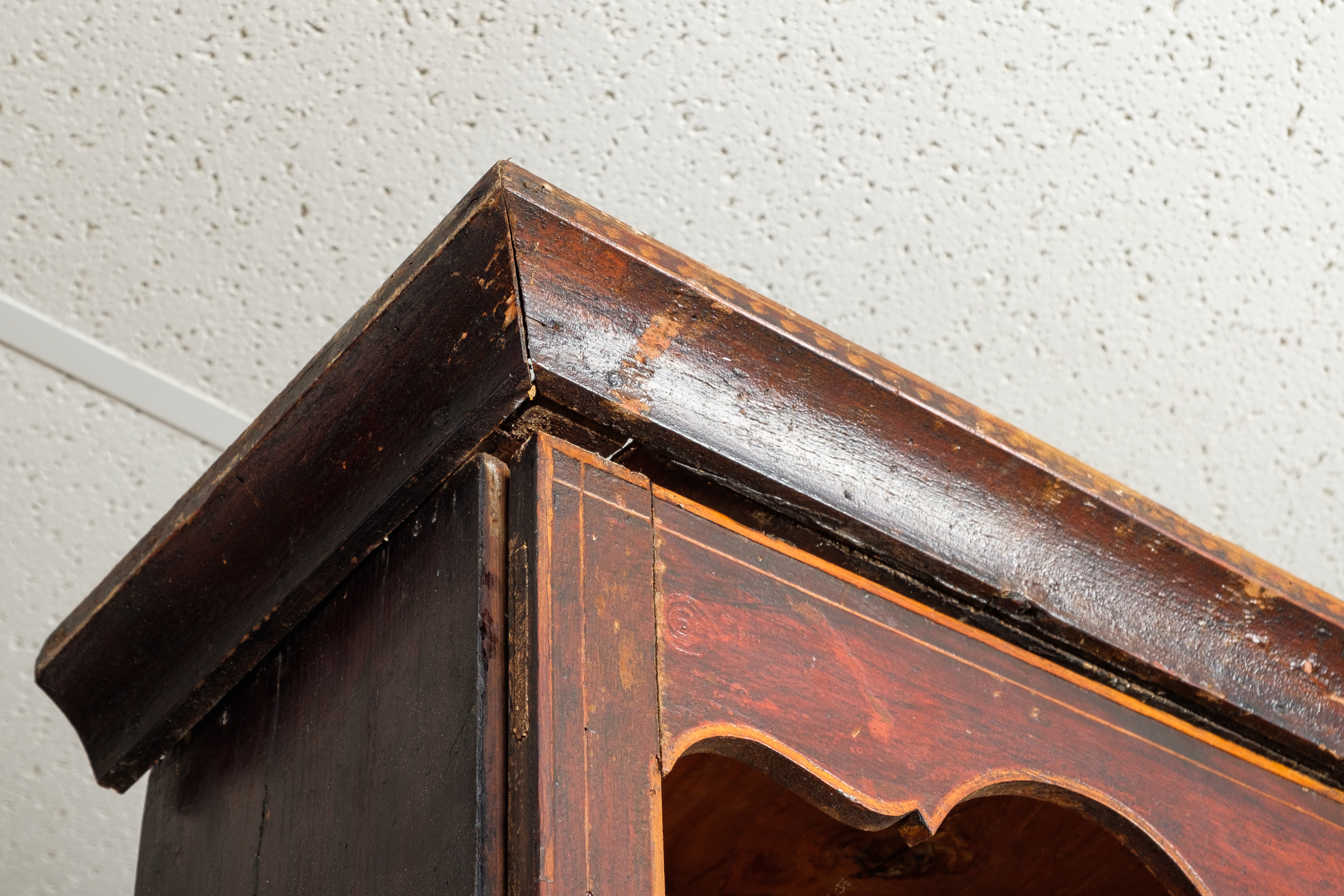 Folk Art Painted Morbier French Style Grandfather Clock Cabinet