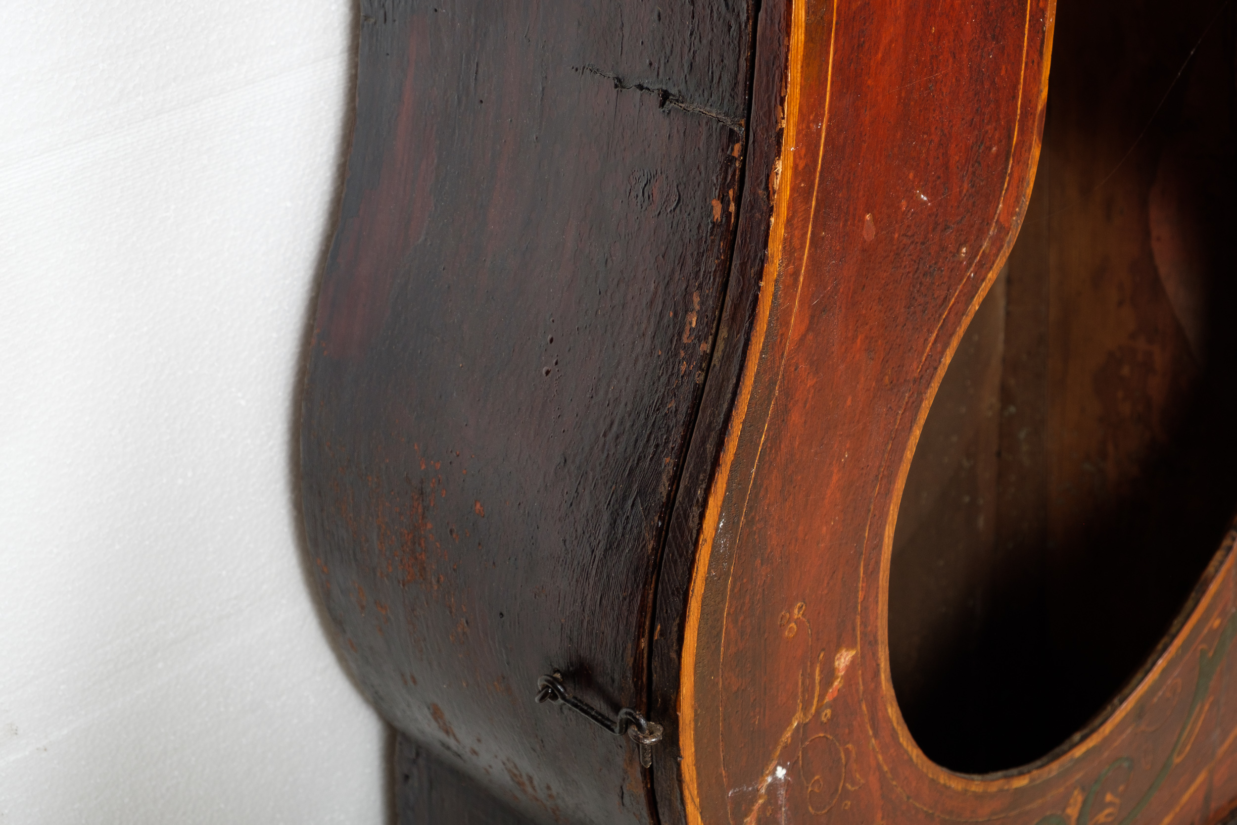 Folk Art Painted Morbier French Style Grandfather Clock Cabinet