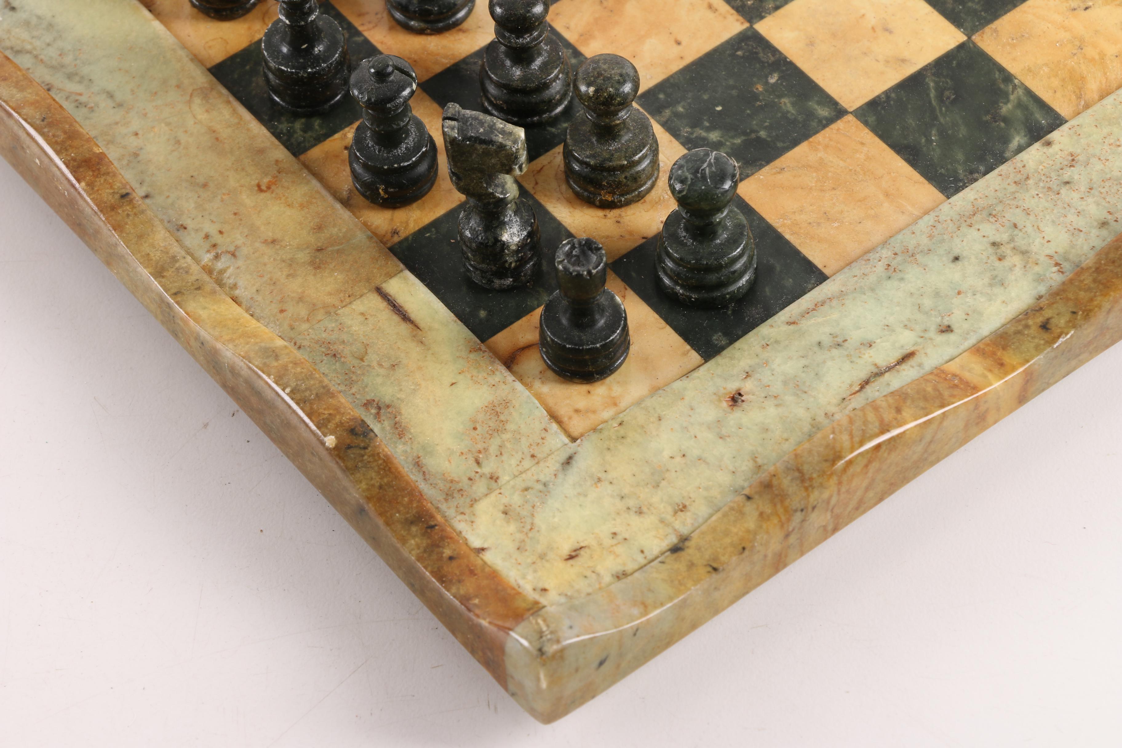 Soapstone and Marble Chess Set