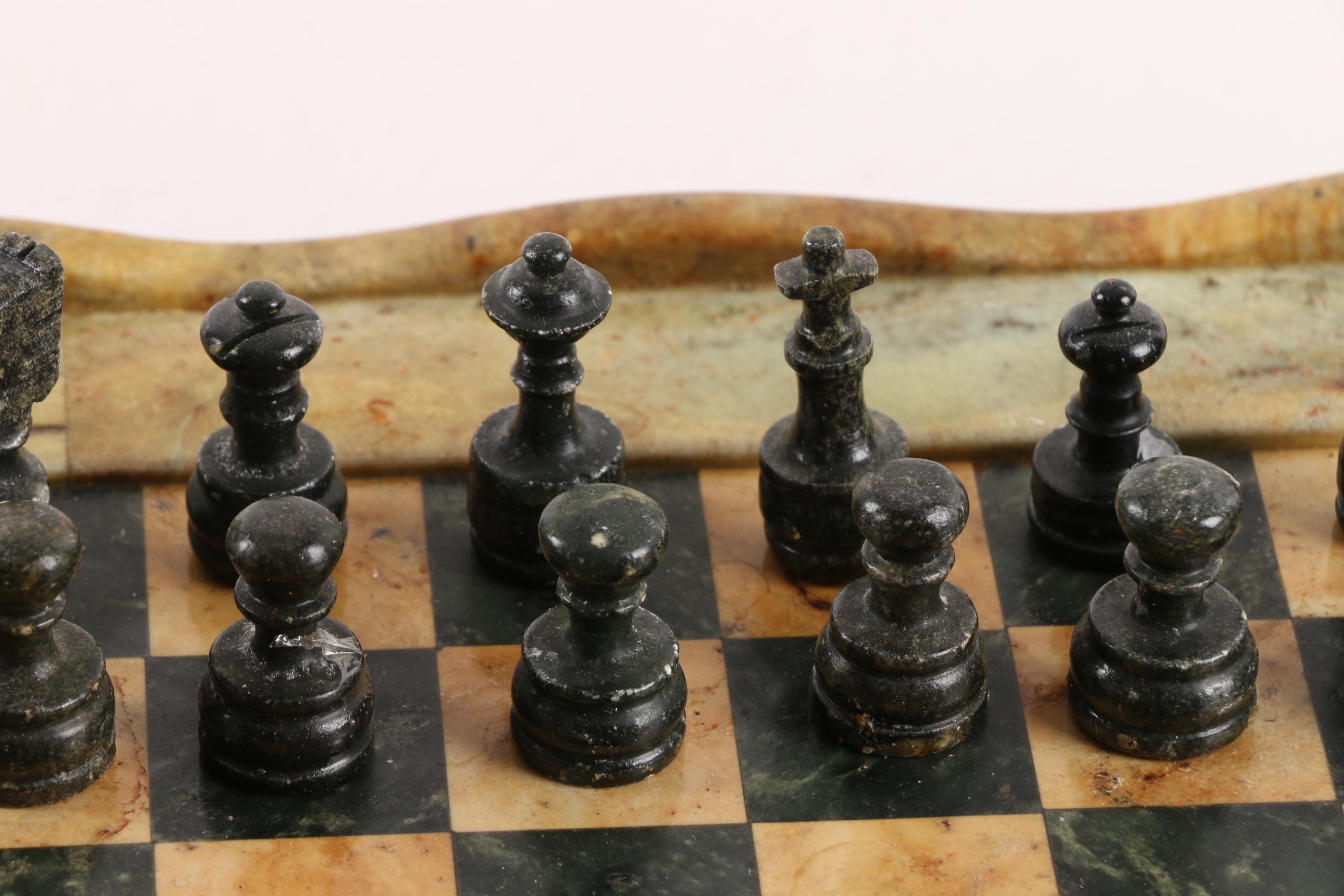 Soapstone and Marble Chess Set