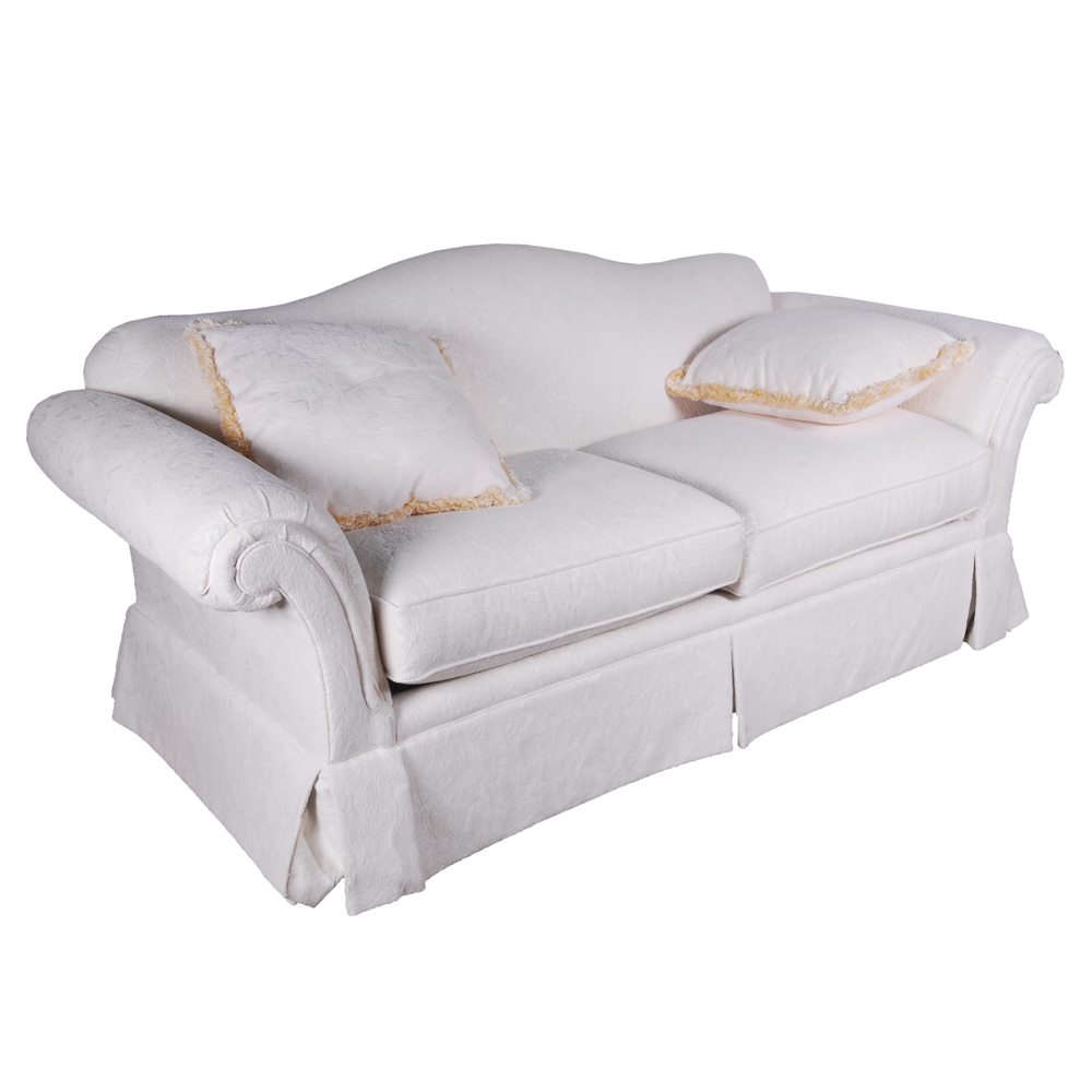 Highland House White Upholstered Sofa