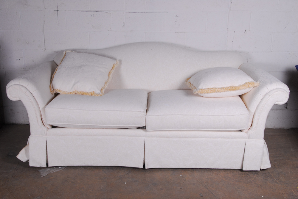 Highland House White Upholstered Sofa