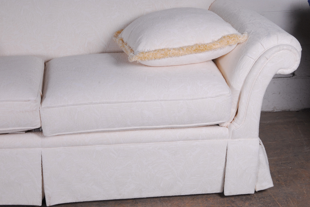 Highland House White Upholstered Sofa