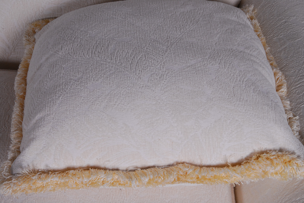 Highland House White Upholstered Sofa