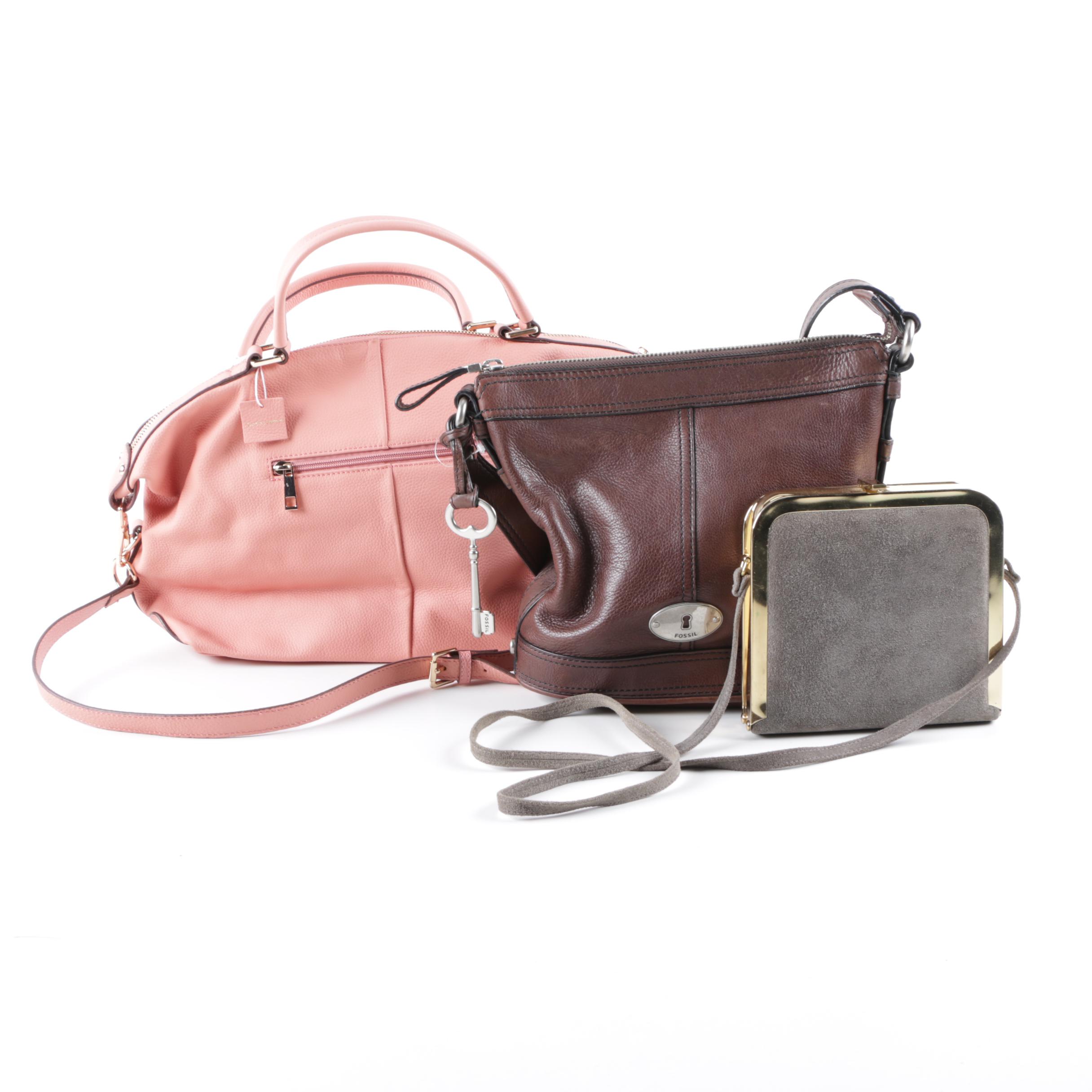 Three Leather Handbags Including Ora Delphne
