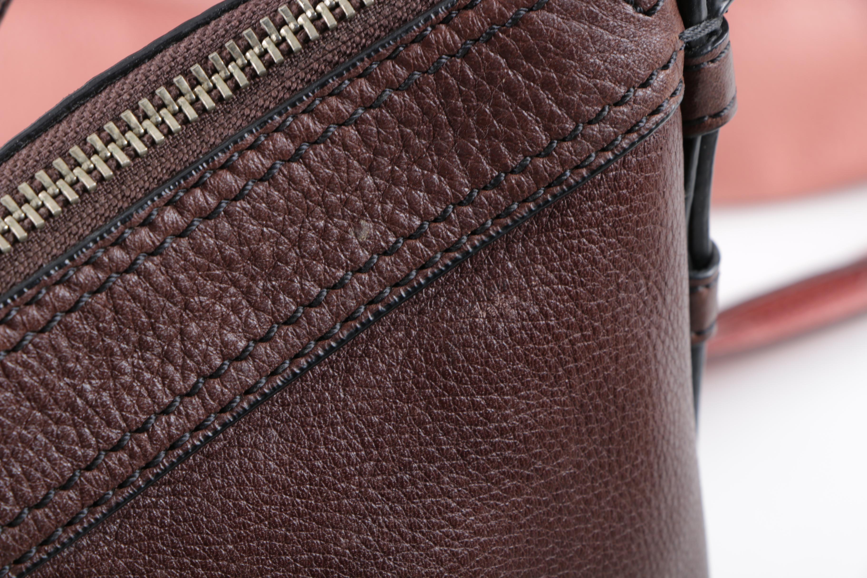 Three Leather Handbags Including Ora Delphne