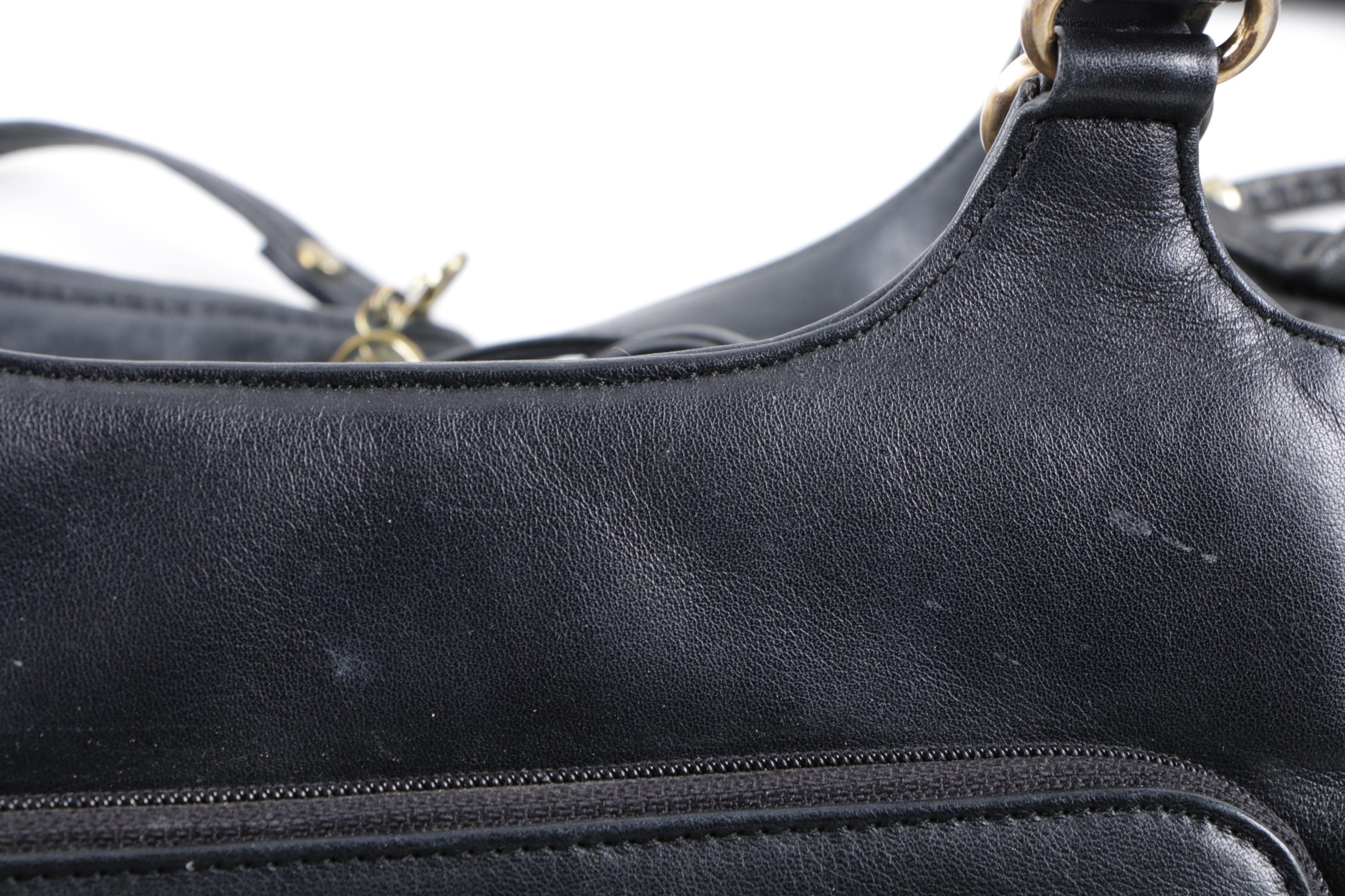Five Black Leather Handbags Including Nine West