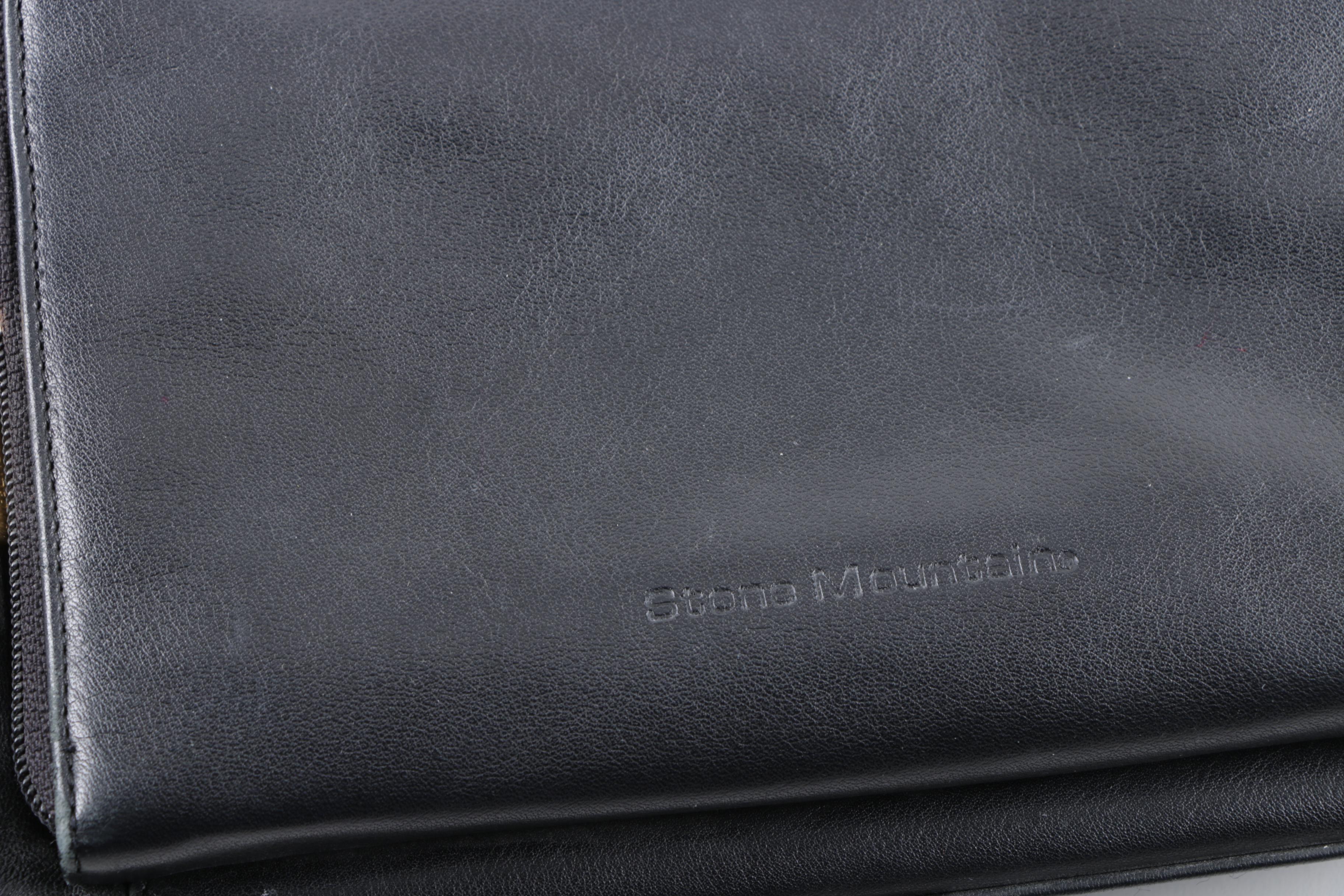 Five Black Leather Handbags Including Nine West