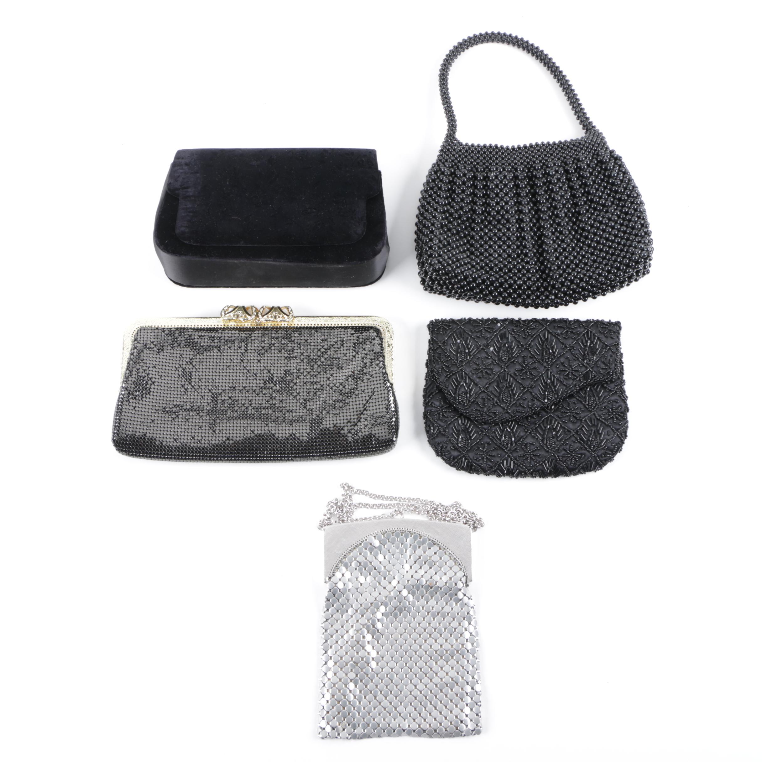 Metal Mesh, Beaded and Velvet Evening Bags Including Whiting and Davis