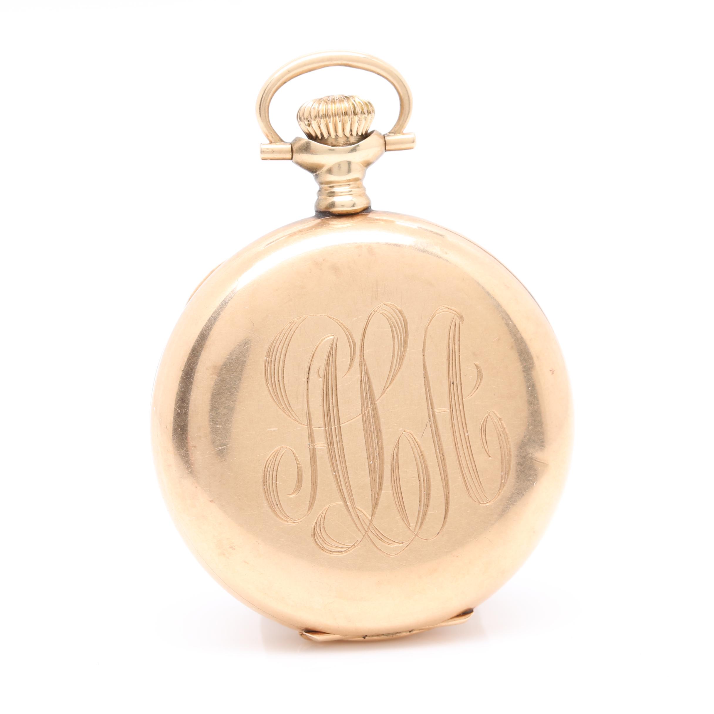 Antique Elgin 14K Yellow Gold Pocket Watch