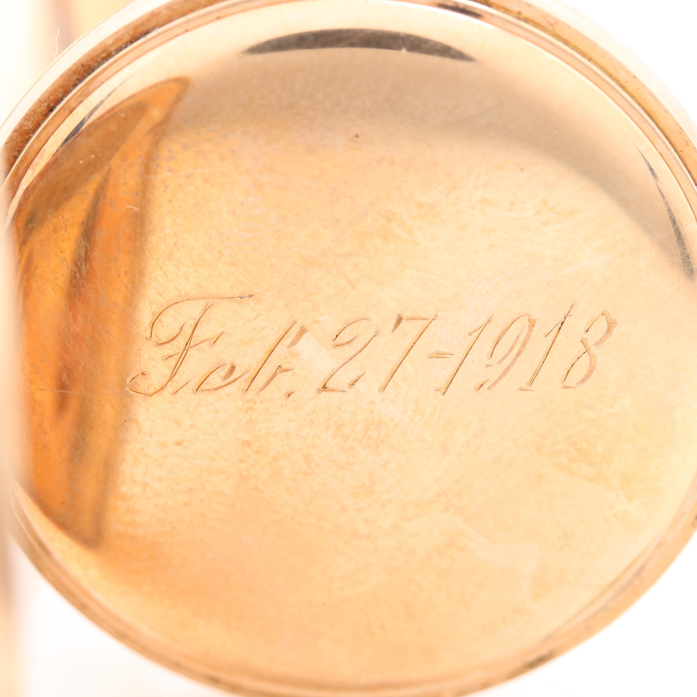 Antique Elgin 14K Yellow Gold Pocket Watch