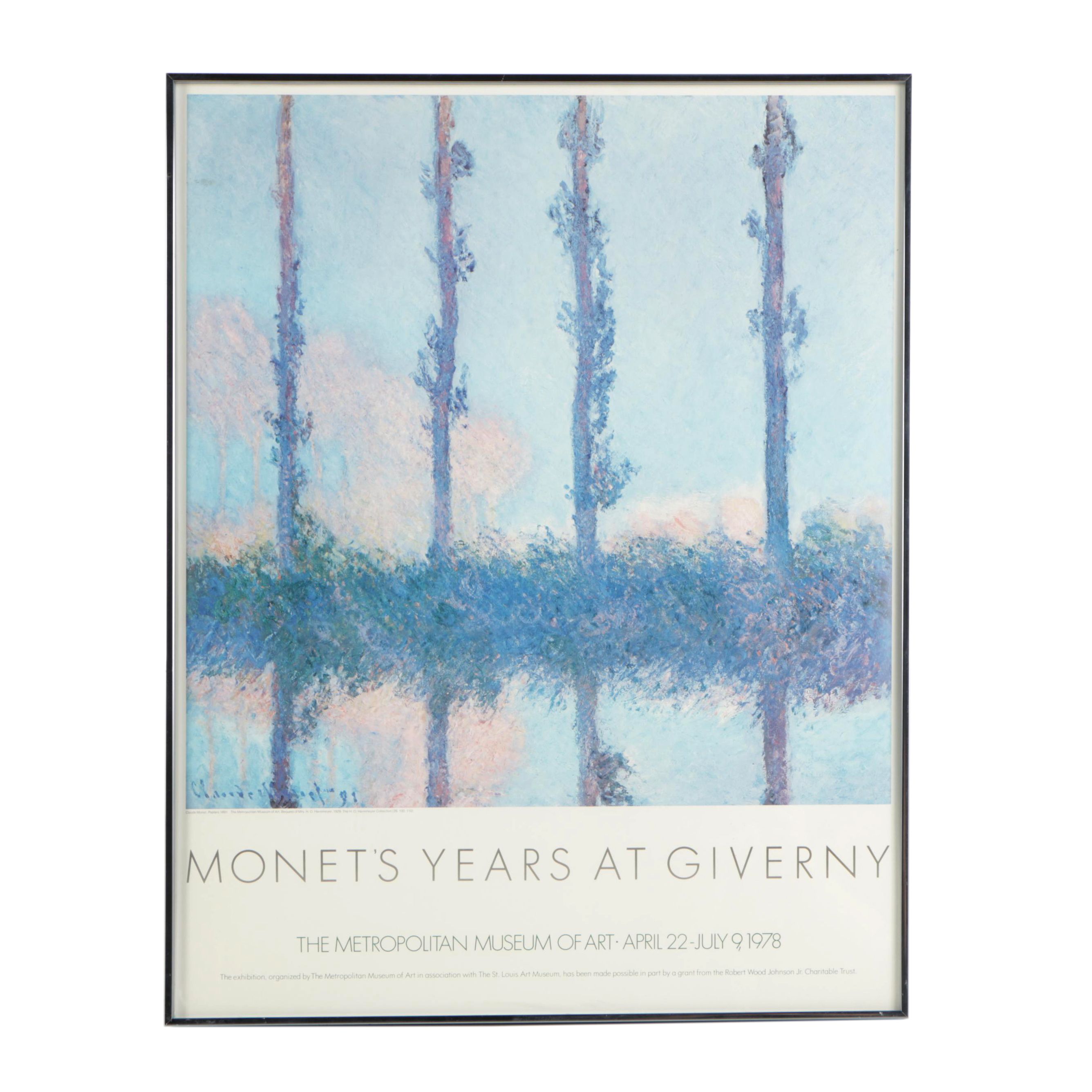 Offset Lithograph Exhibition Poster for Metropolitan Museum Featuring Monet