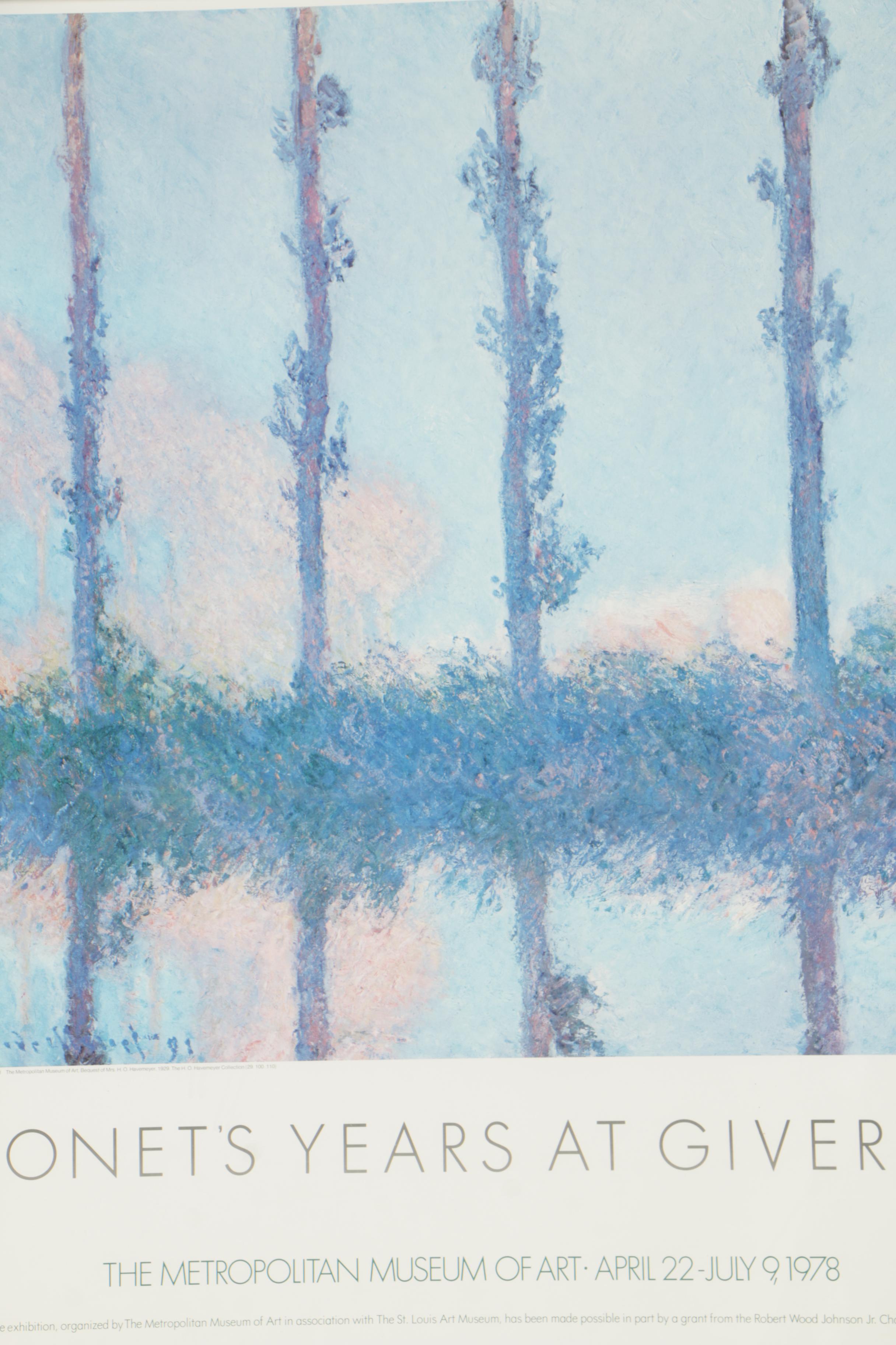 Offset Lithograph Exhibition Poster for Metropolitan Museum Featuring Monet