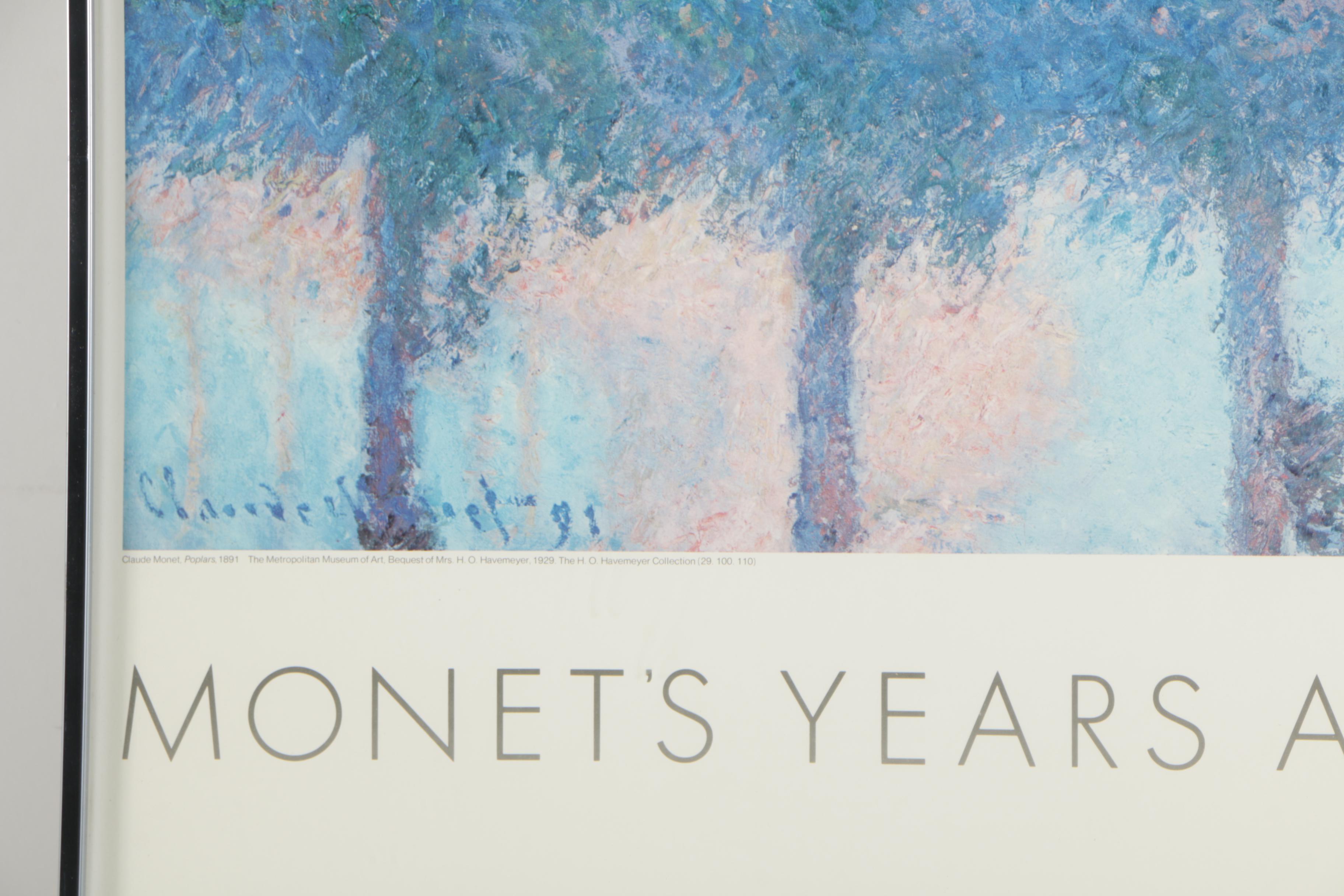 Offset Lithograph Exhibition Poster for Metropolitan Museum Featuring Monet