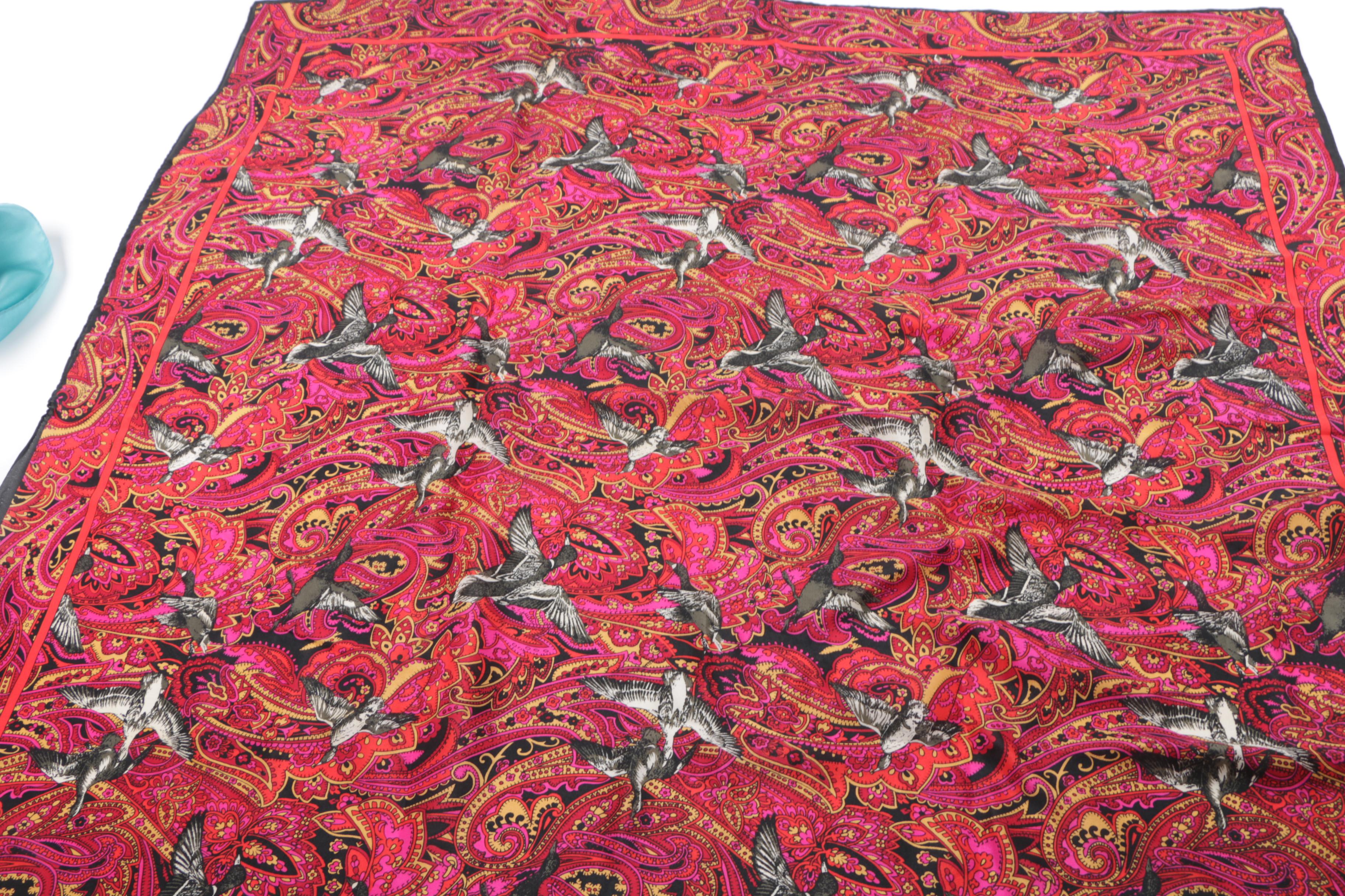 Women's Fashion Scarves Including Floral and Plaid Prints