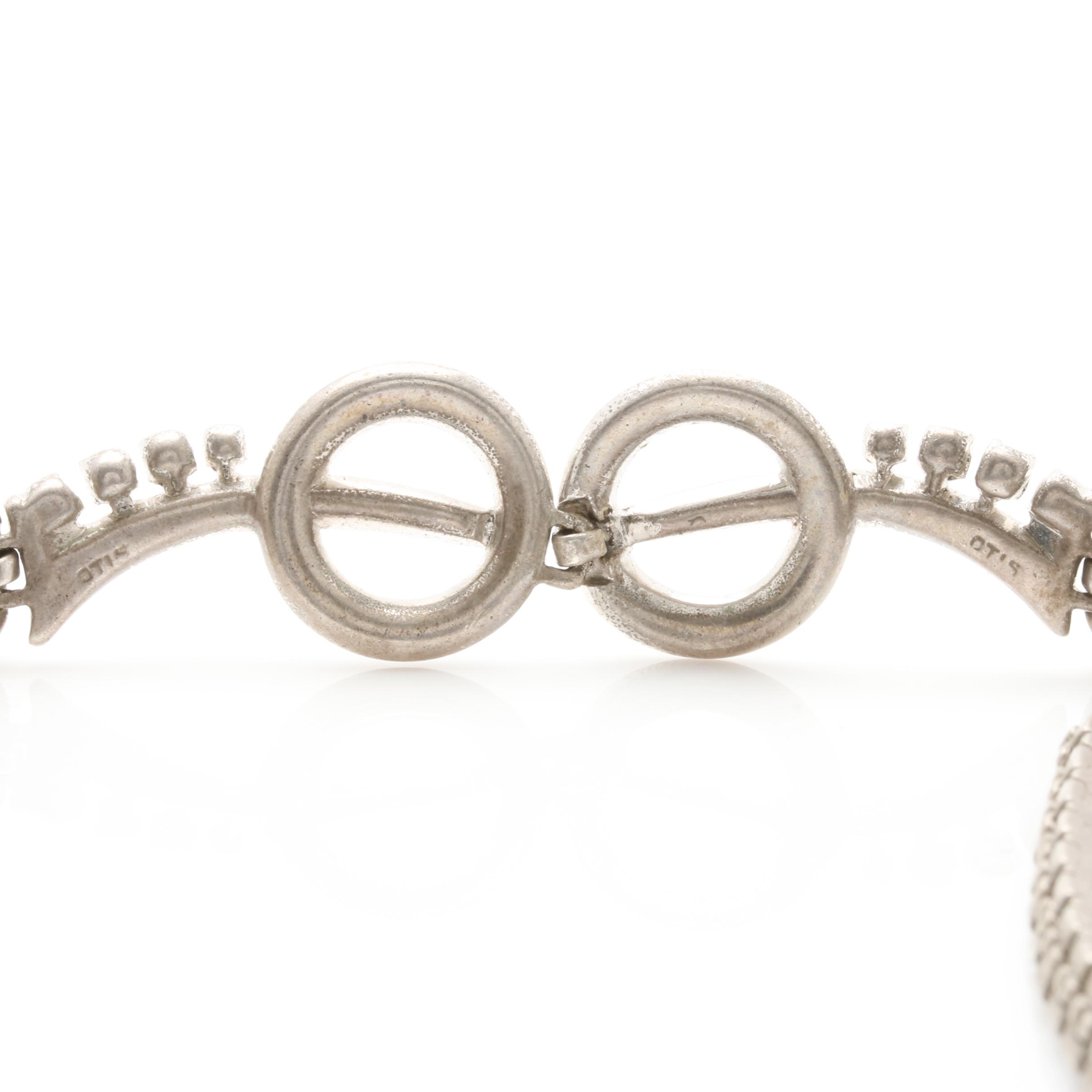 Otis Art Deco Sterling Silver Glass Paste Necklace