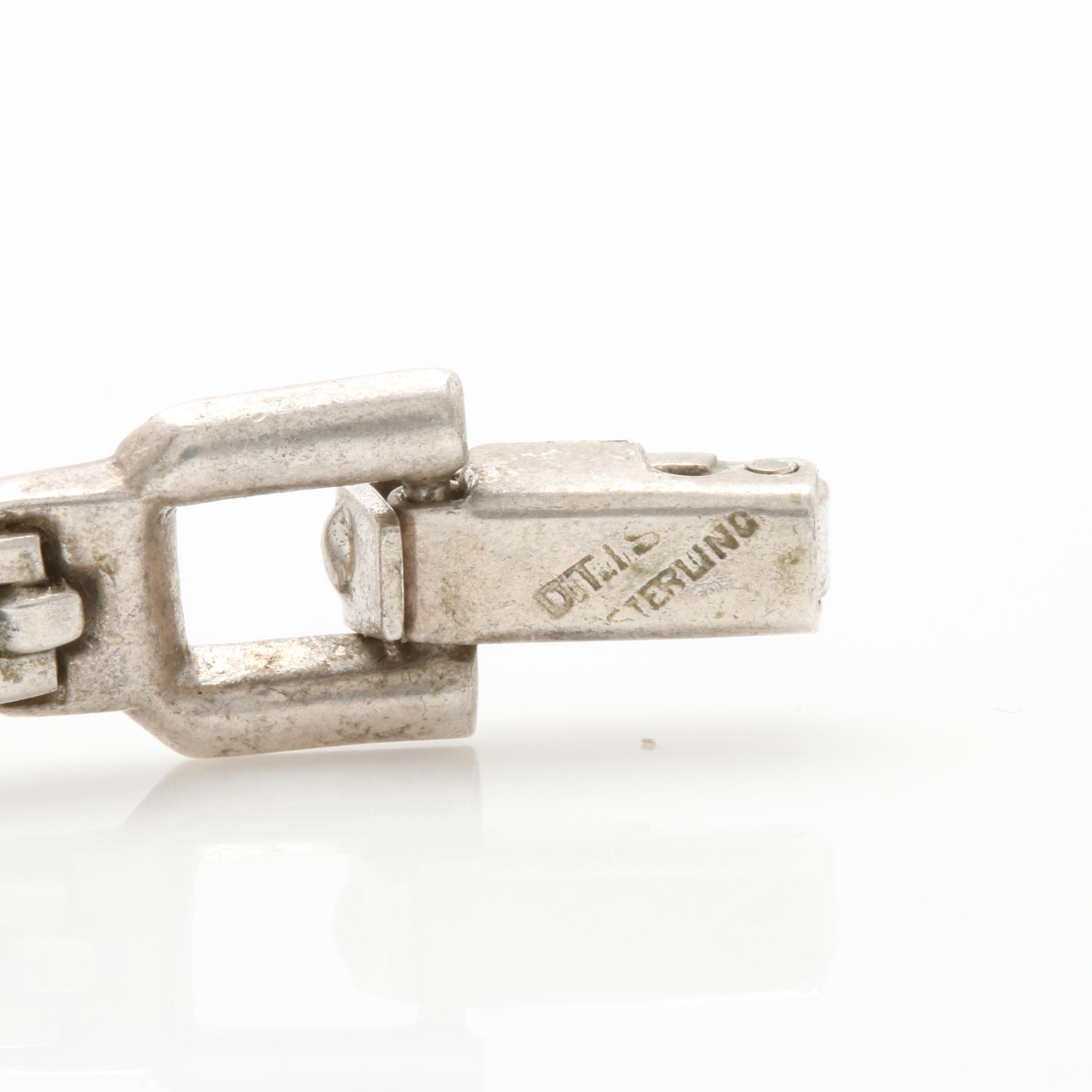 Otis Art Deco Sterling Silver Glass Paste Necklace