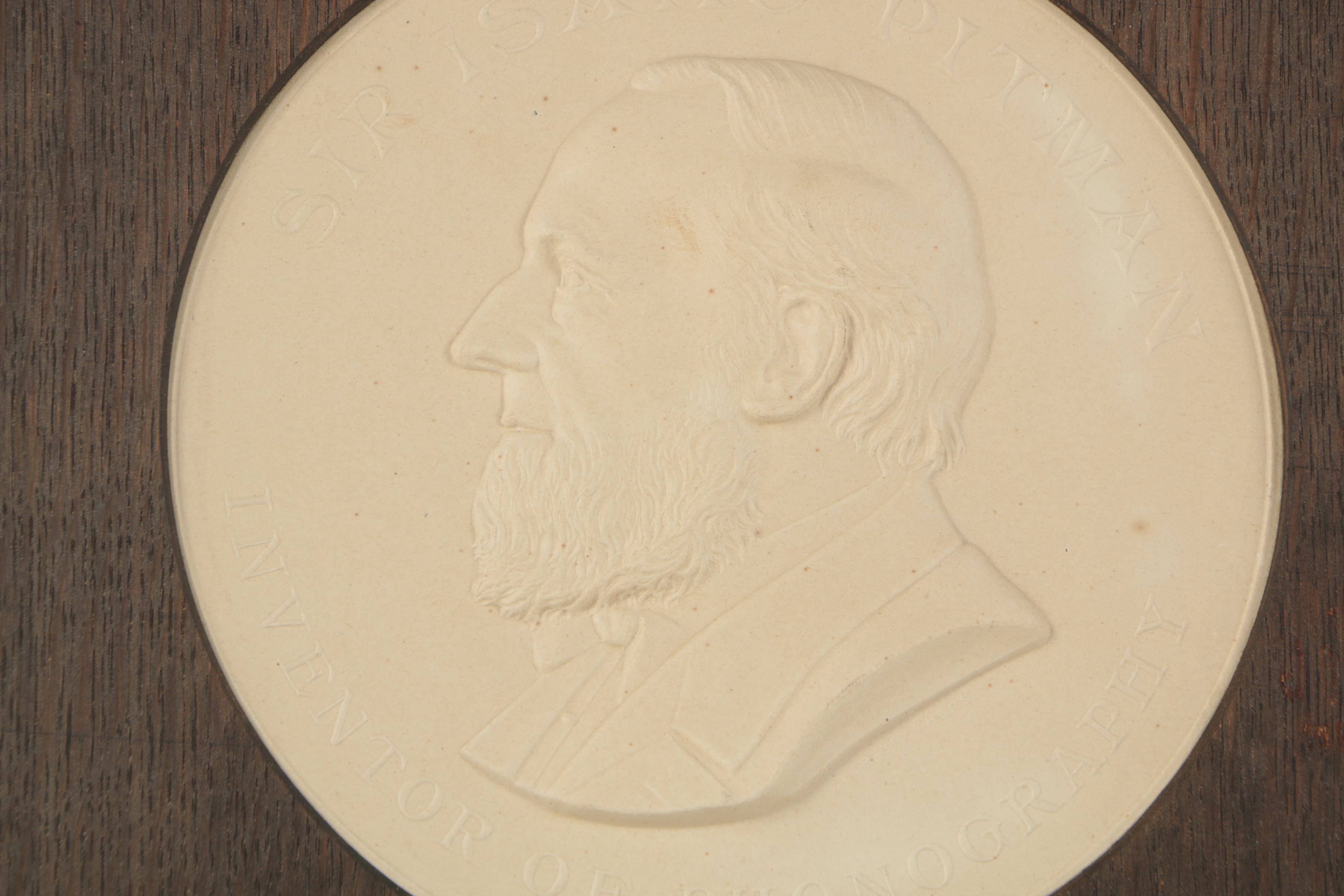 Embossed Paper Portrait of Sir Isaac Pitman