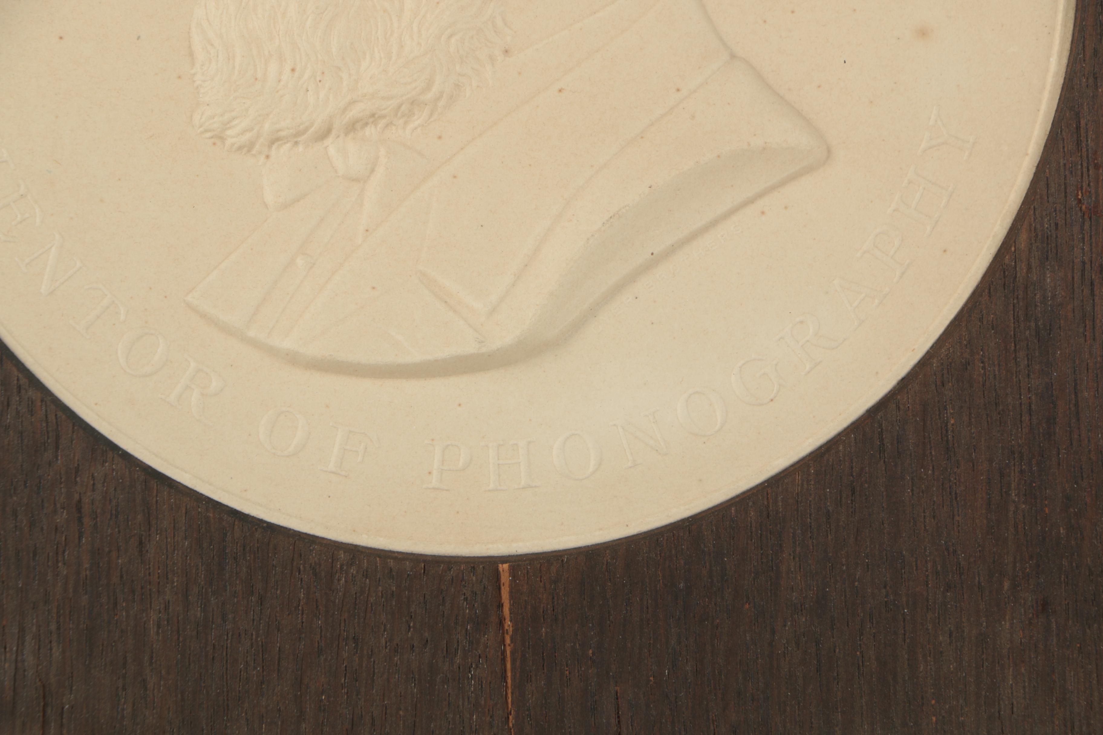 Embossed Paper Portrait of Sir Isaac Pitman