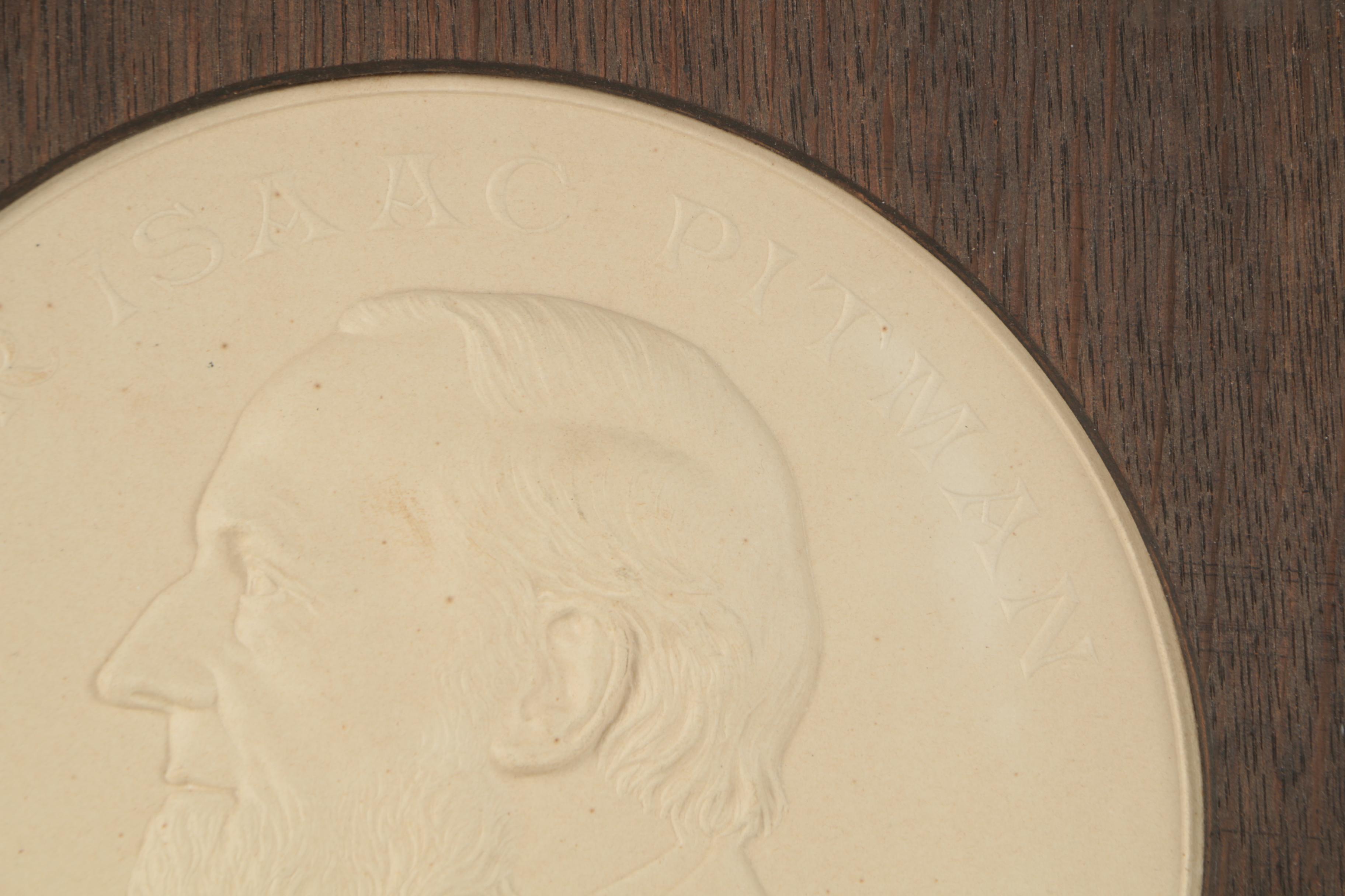 Embossed Paper Portrait of Sir Isaac Pitman