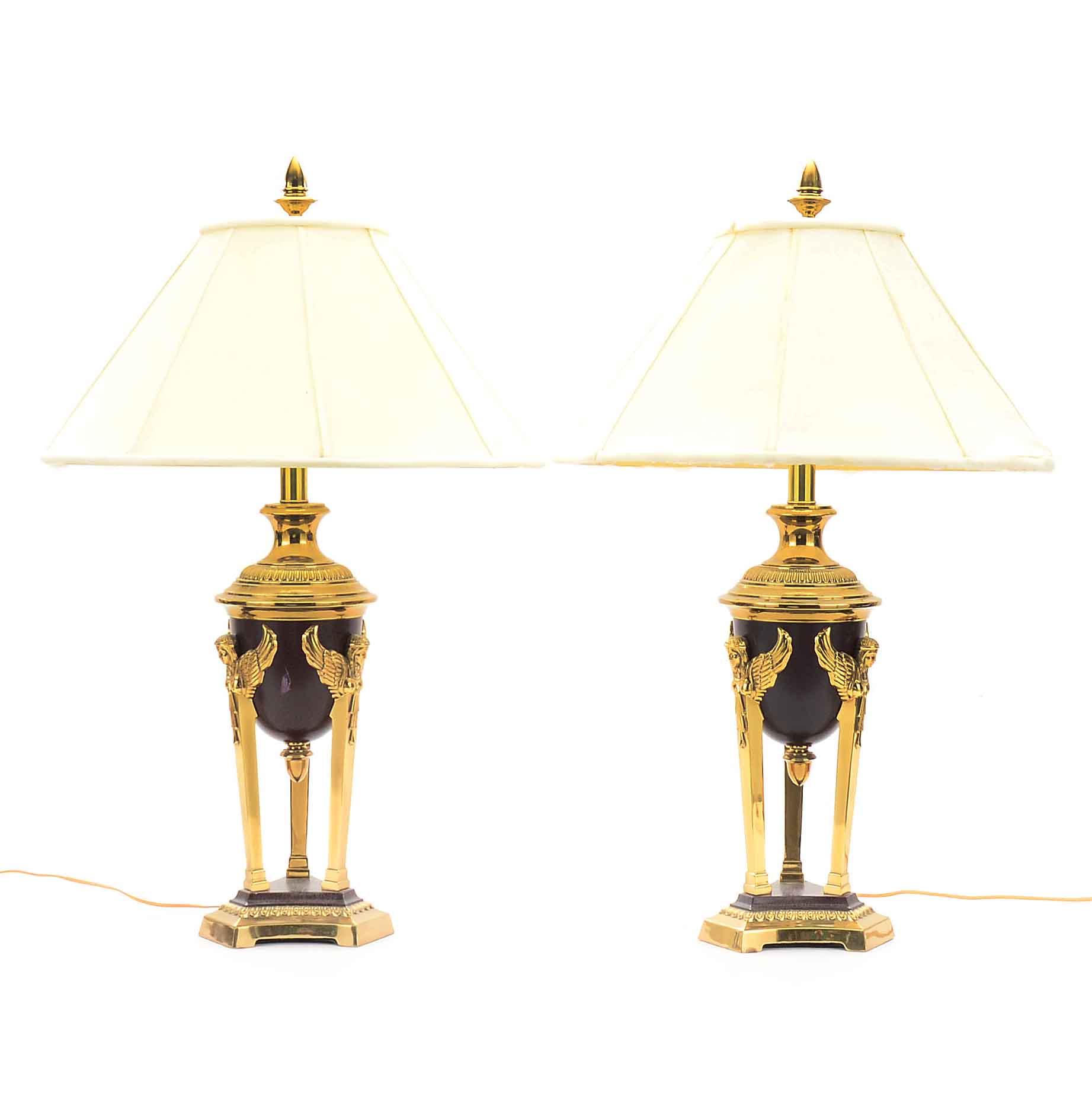Pair of French Empire Style Rembrandt Lamps