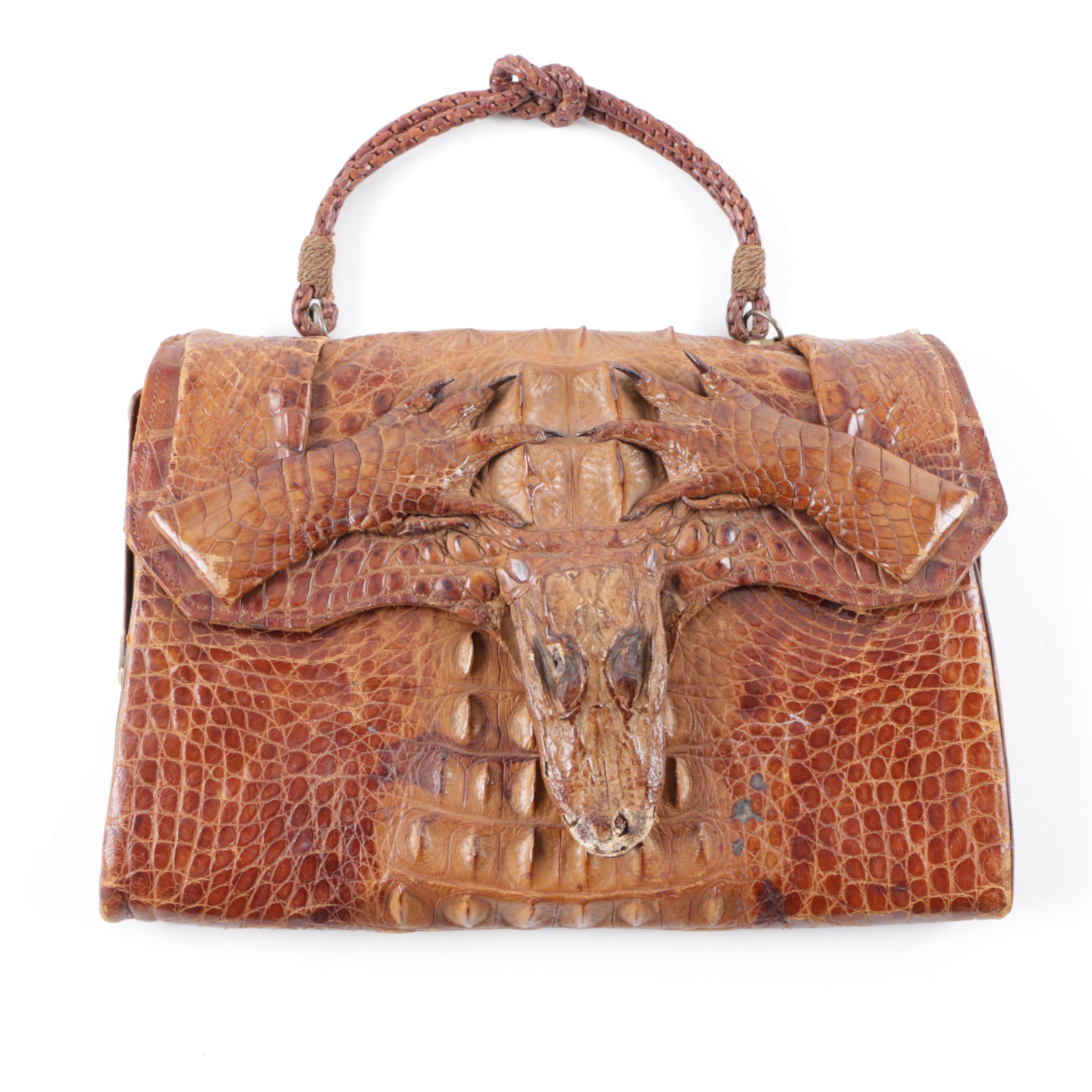 Vintage Alligator Clutch Handbag