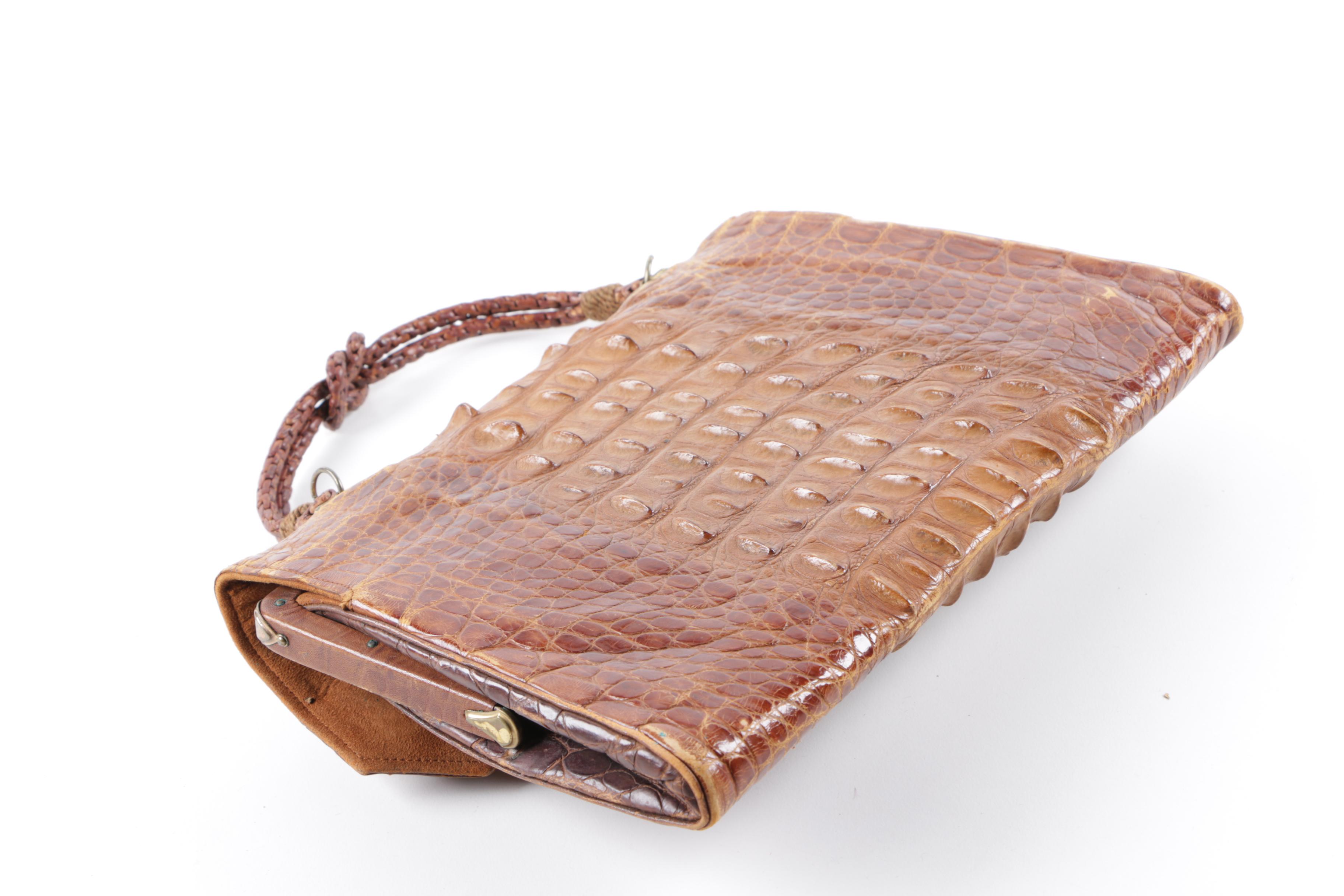 Vintage Alligator Clutch Handbag