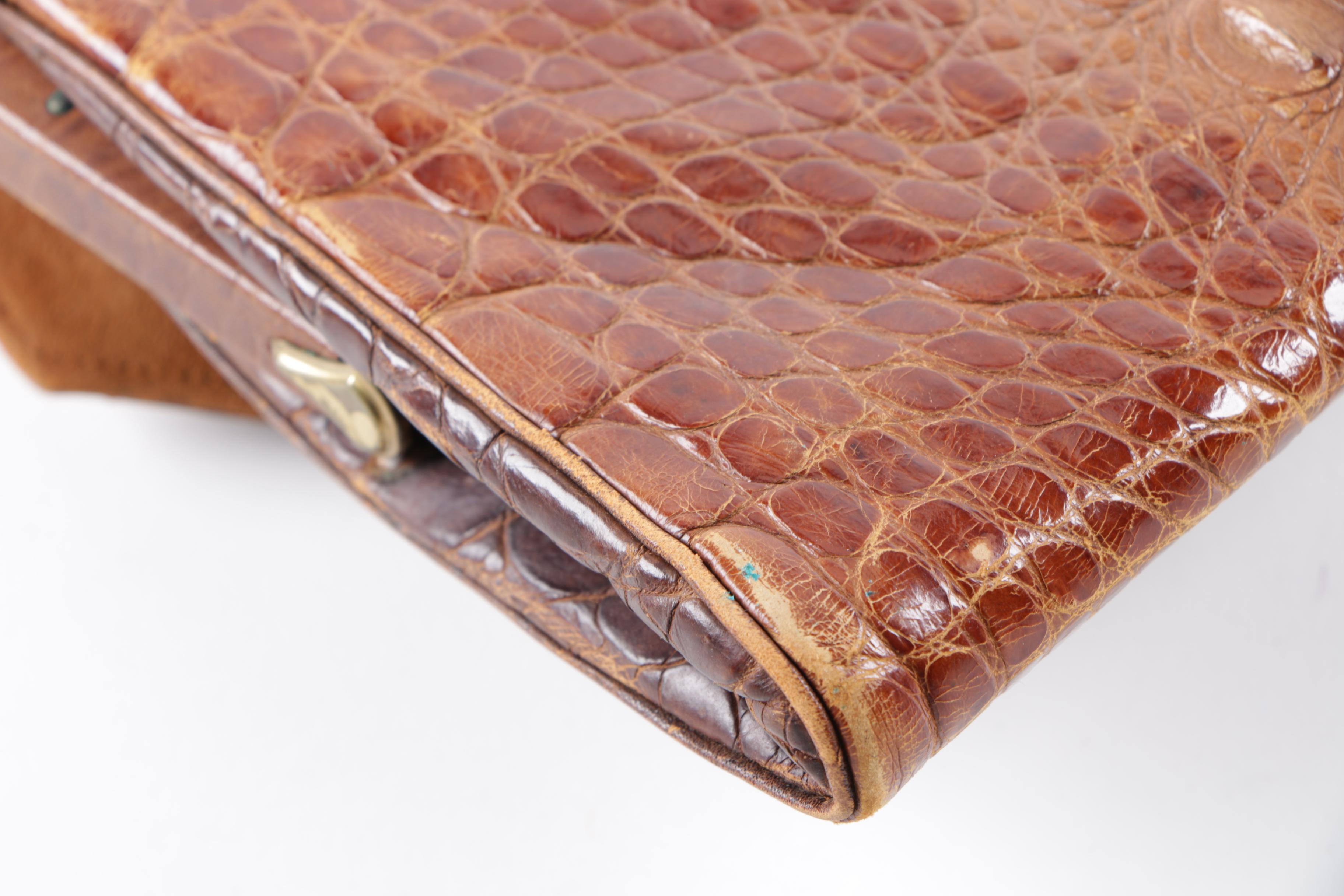 Vintage Alligator Clutch Handbag