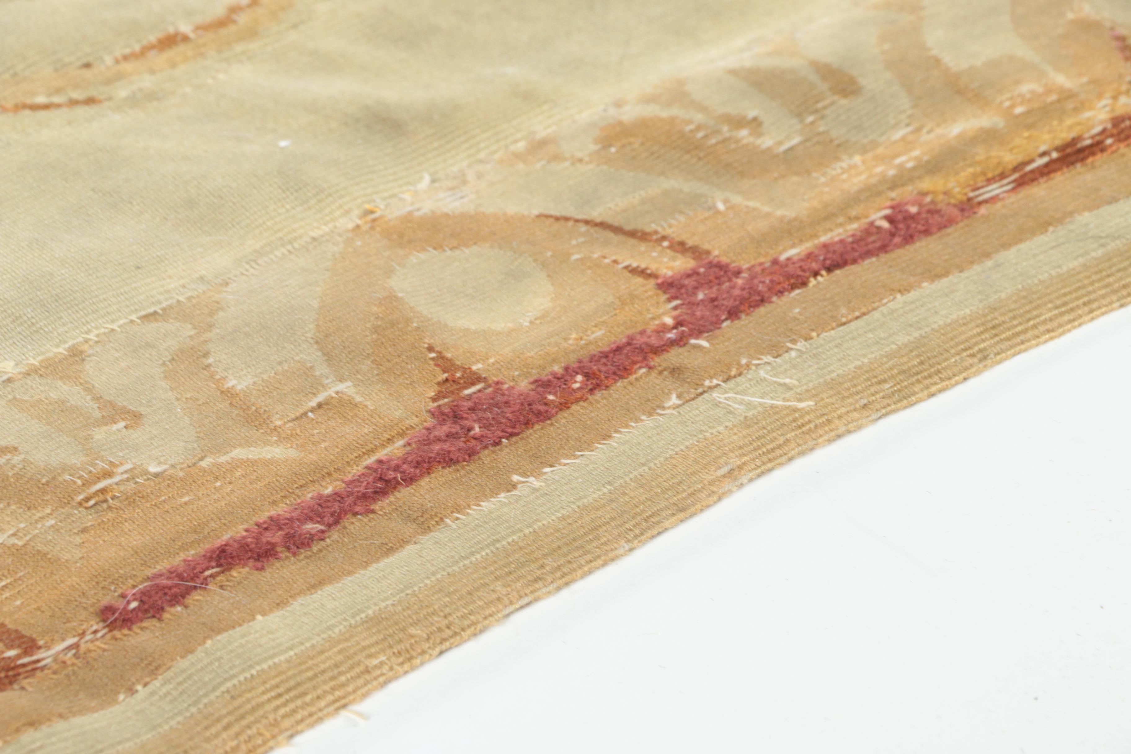 Vintage Tapestry Aubusson Style Wool Area Rug