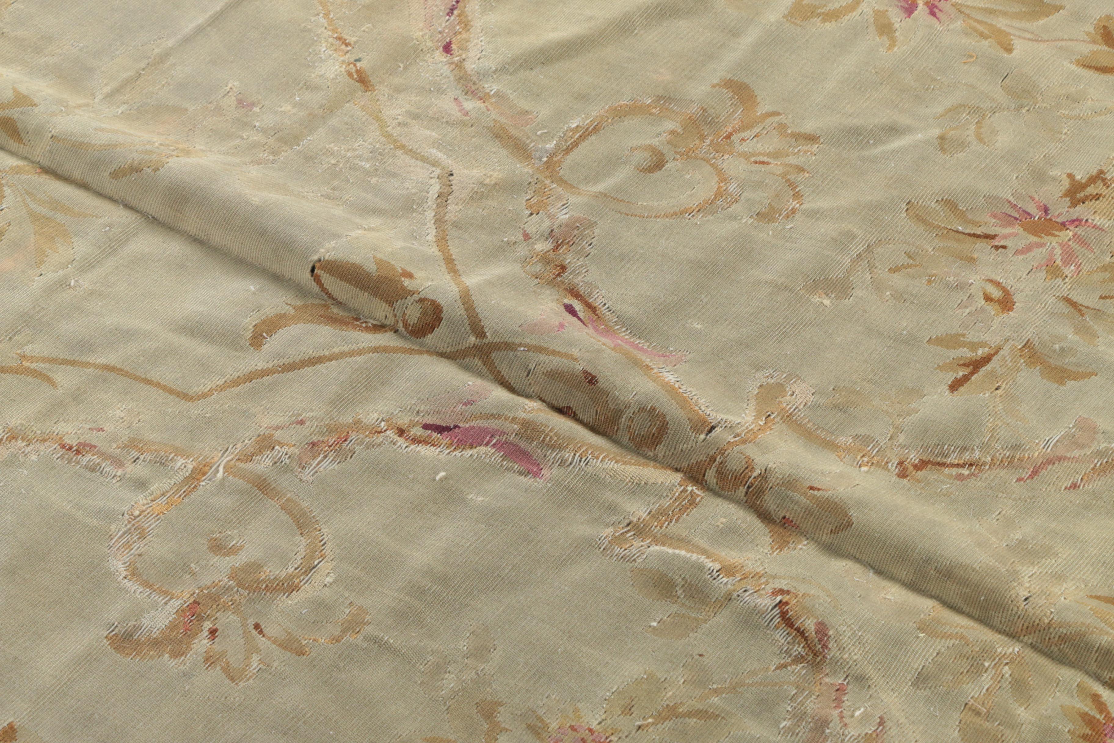 Vintage Tapestry Aubusson Style Wool Area Rug