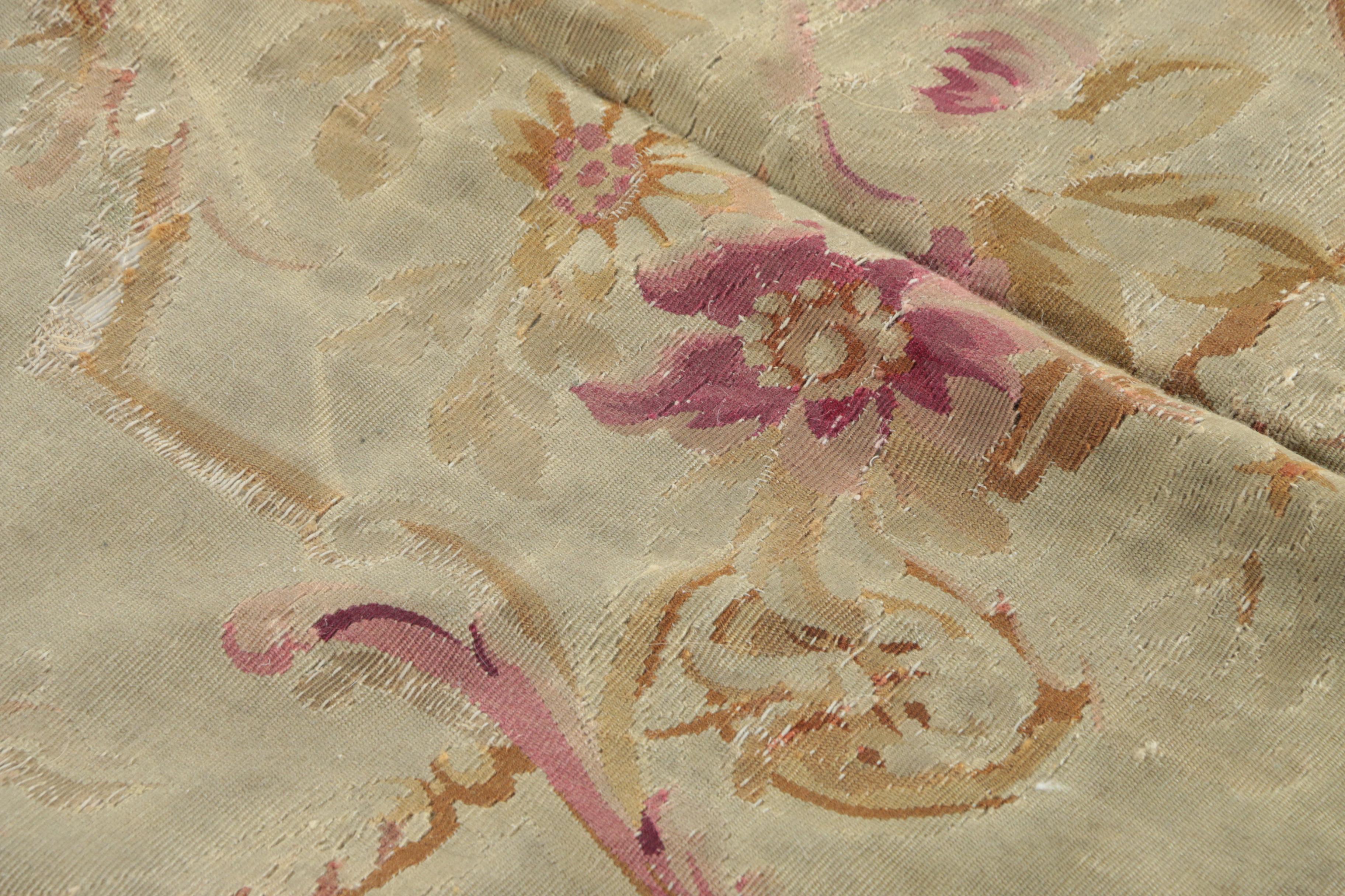 Vintage Tapestry Aubusson Style Wool Area Rug