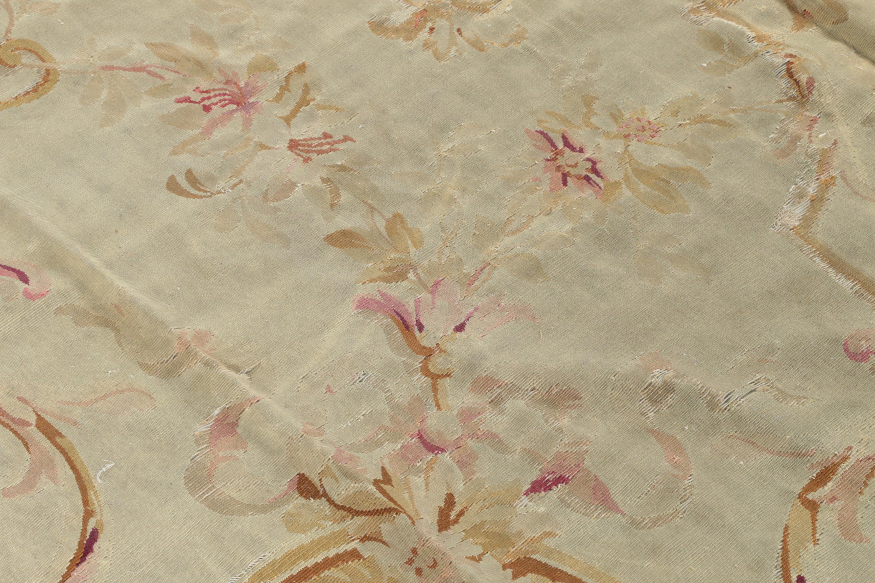 Vintage Tapestry Aubusson Style Wool Area Rug