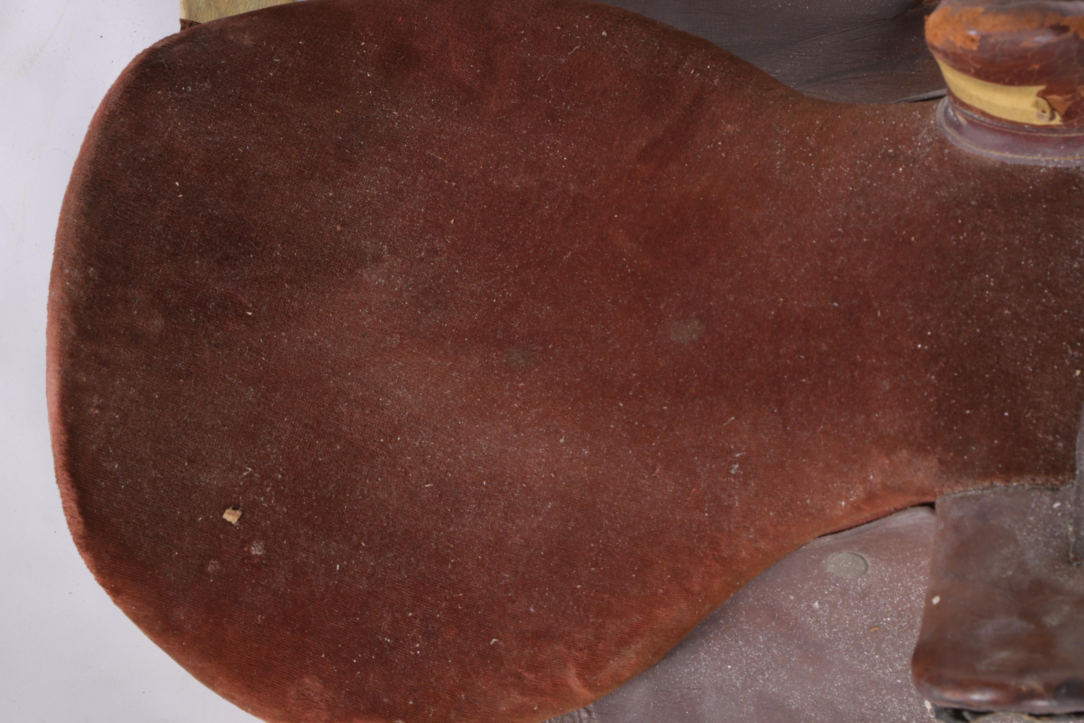 Vintage Brown Leather Side Saddle