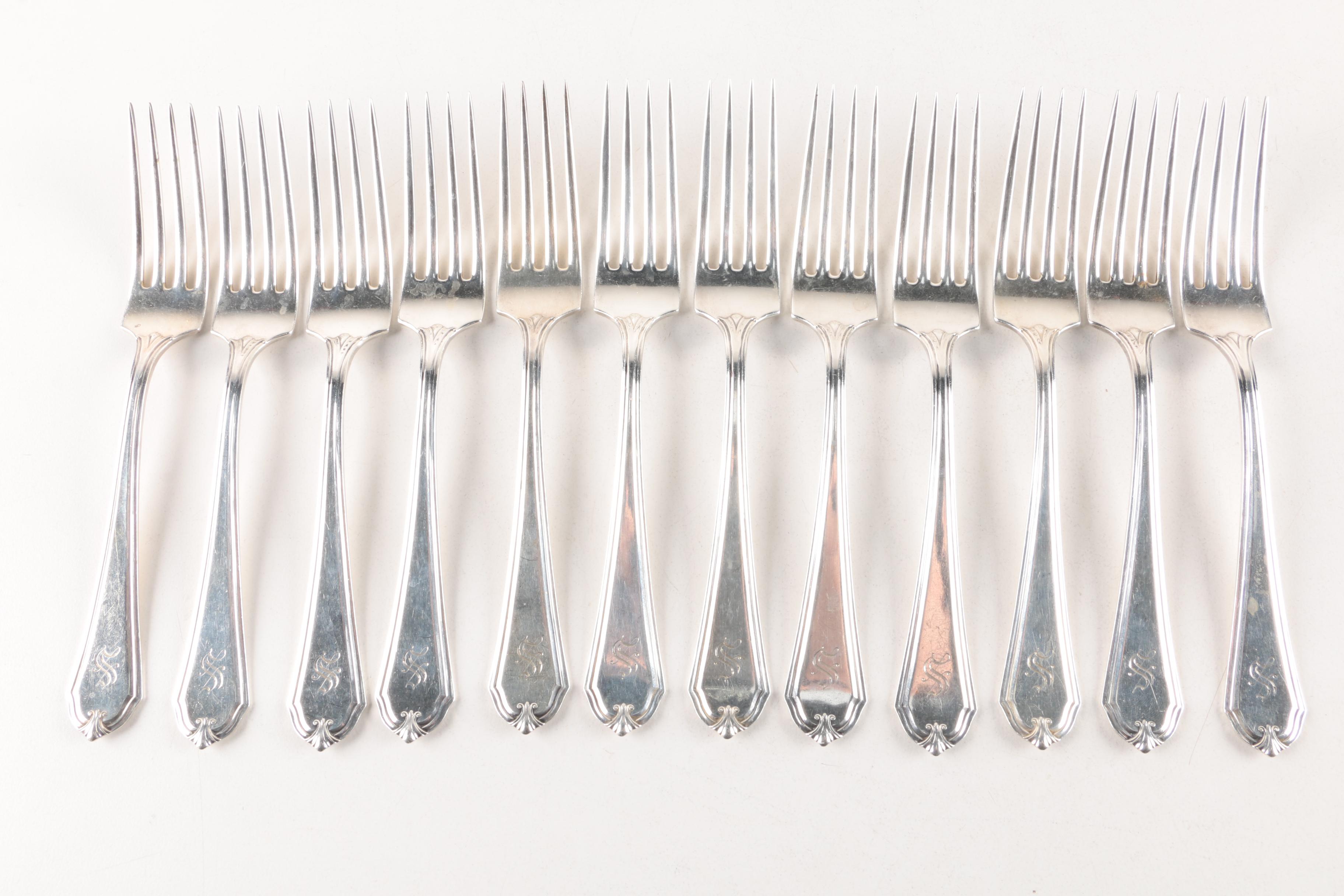 International Silver Co. "Shirley" Sterling Silver Forks and Teaspoons