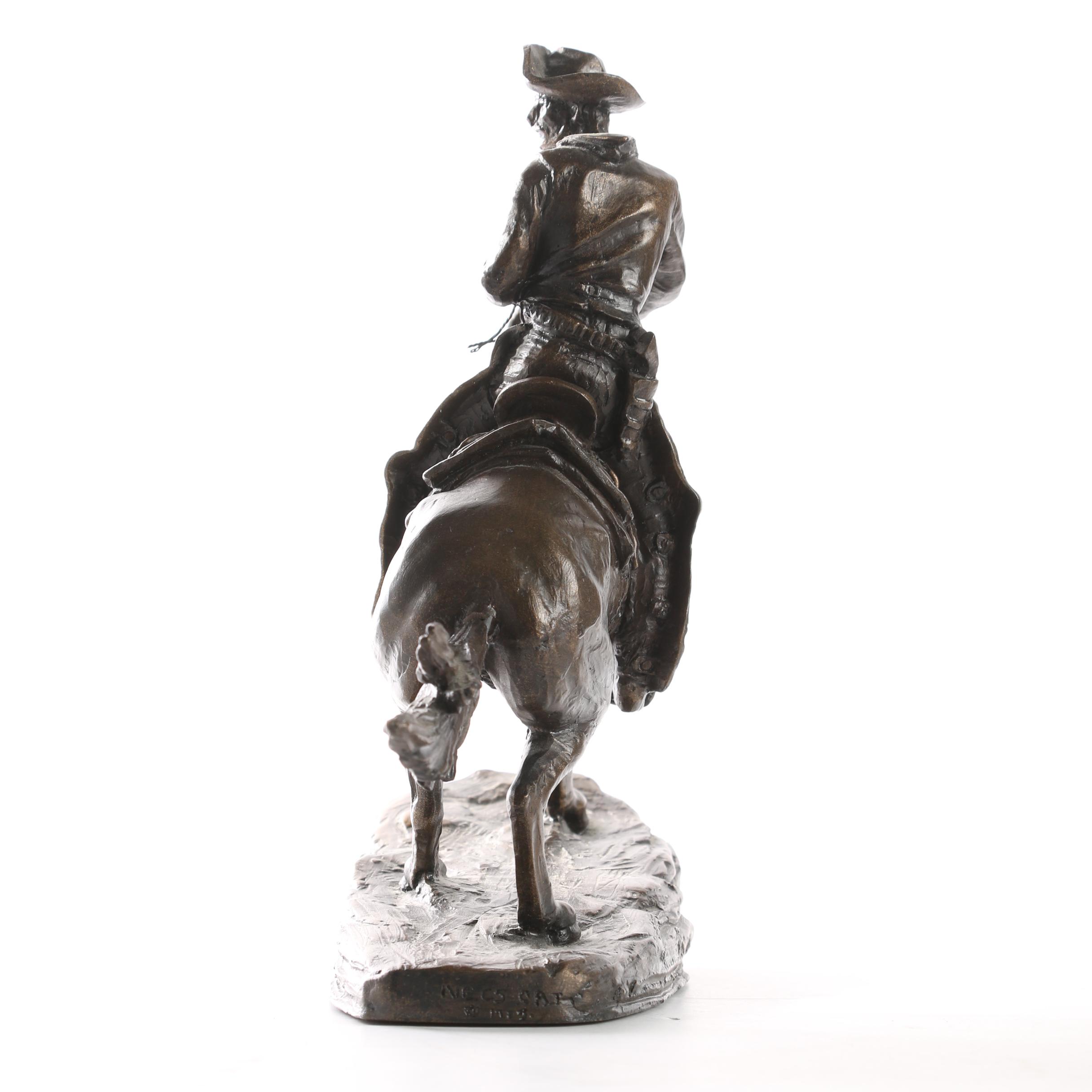Base Metal Sculpture After Frederic Remington "The Cowboy"