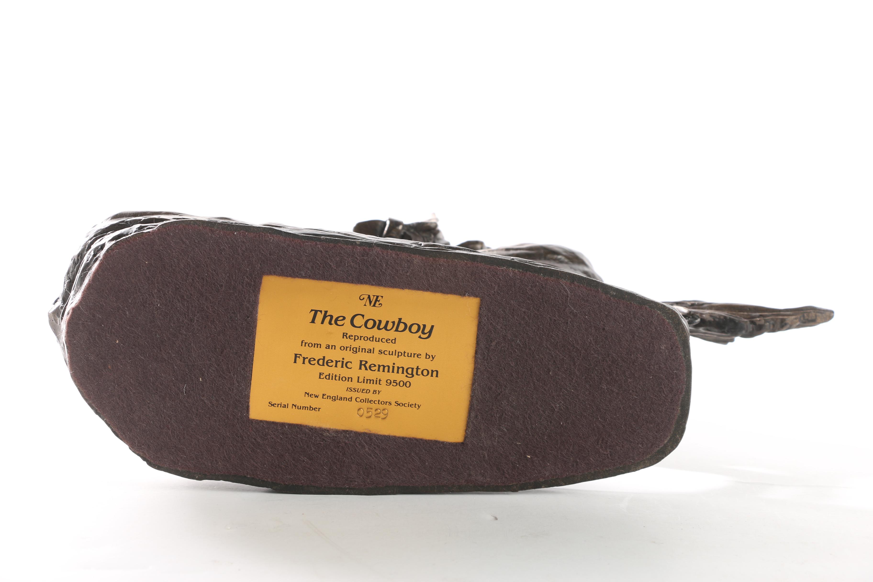 Base Metal Sculpture After Frederic Remington "The Cowboy"