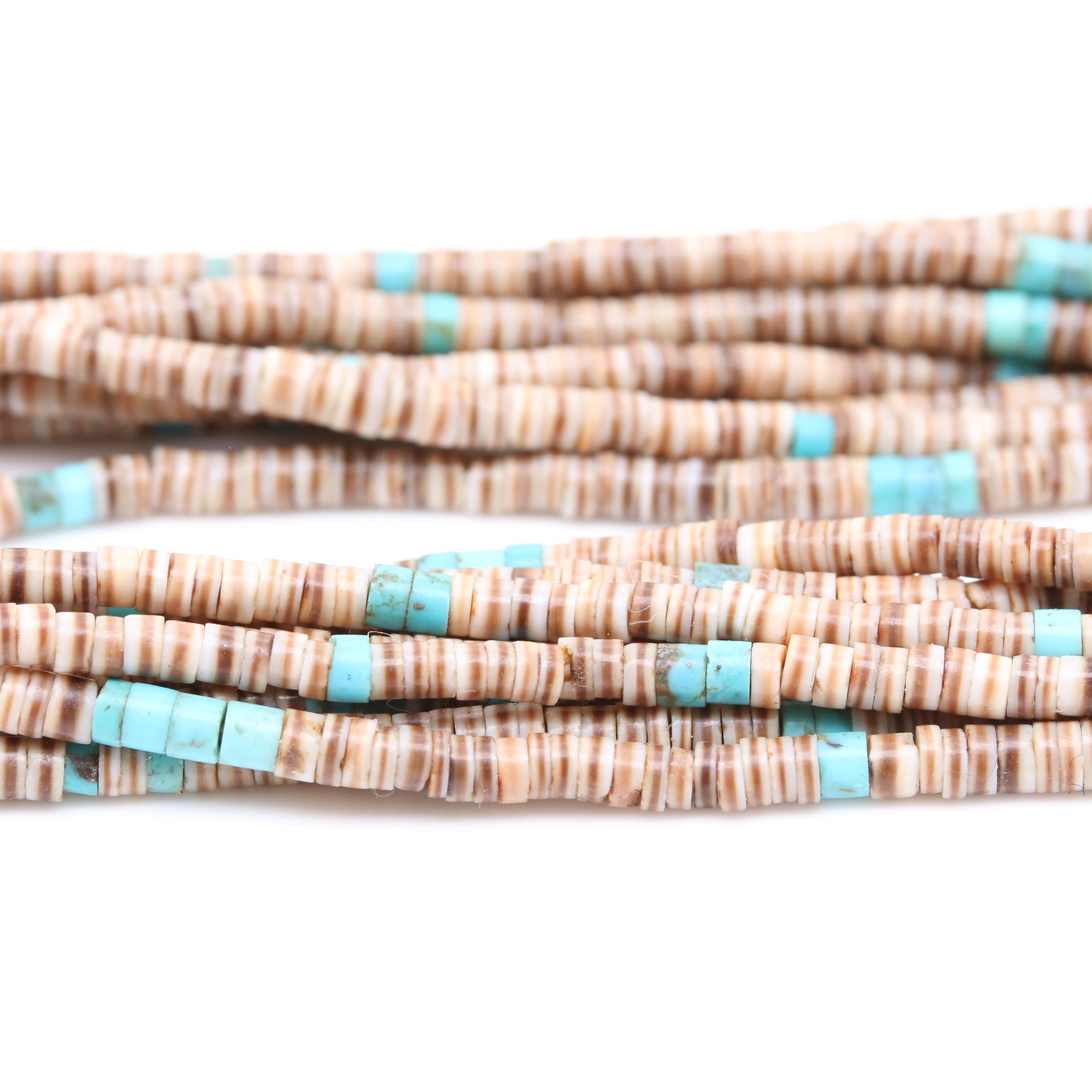 Turquoise and Shell Necklaces Including Albert MacCabe Navajo Diné Sterling